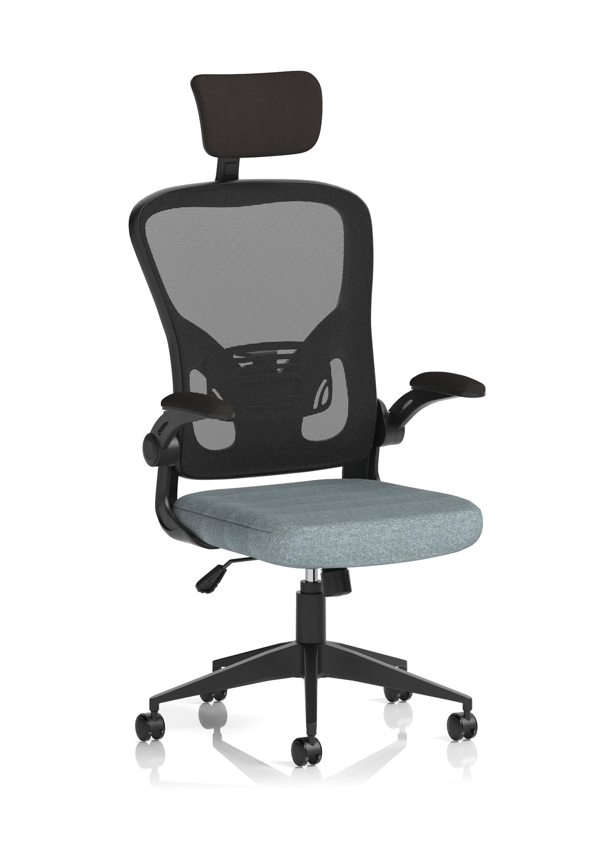 Ace Executive Mesh Chair With Folding Arms Bespoke Rivet Tensile - Industrious Decor
