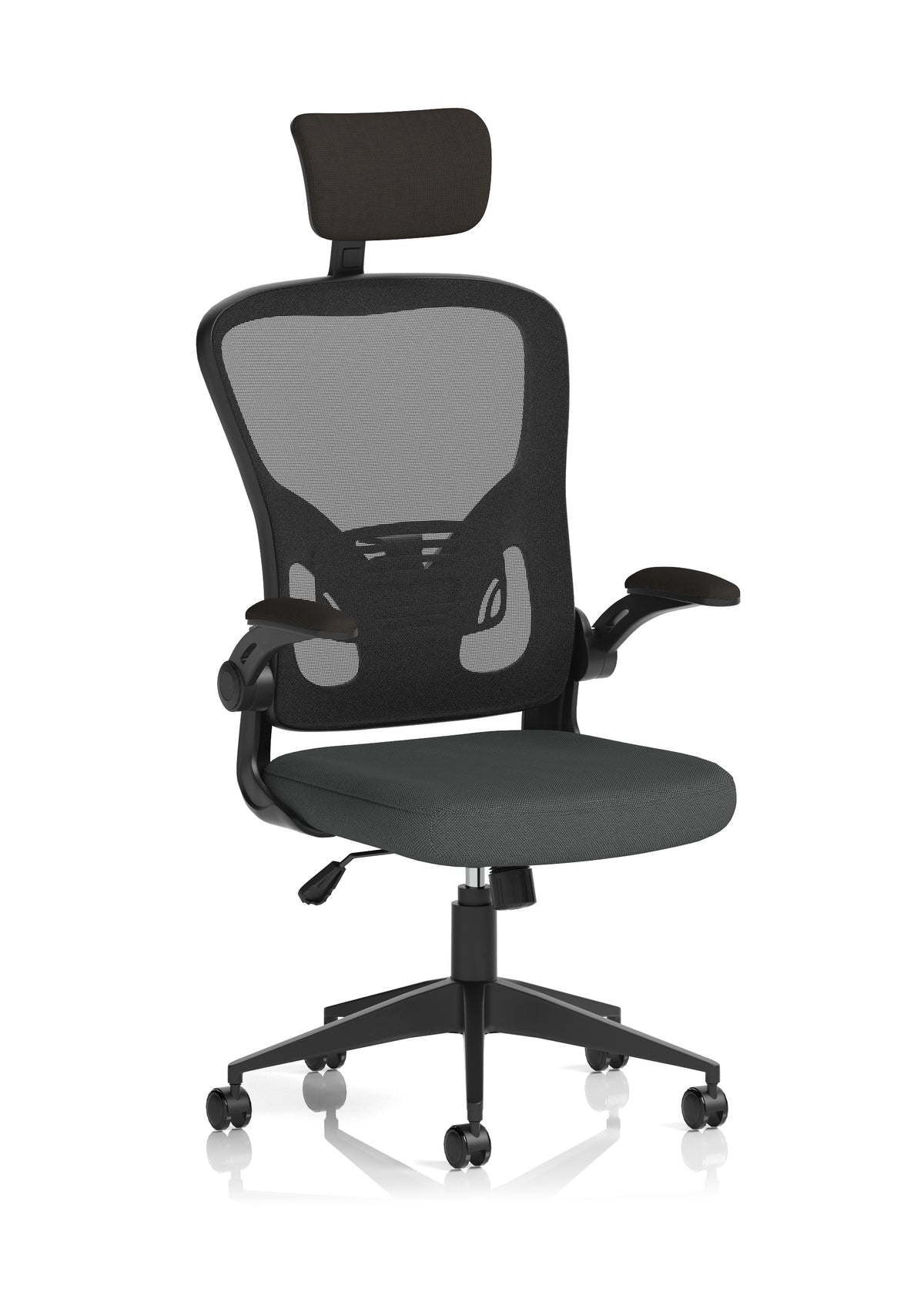 Ace Executive Mesh Chair With Folding Arms Bespoke Quest Mussel - Industrious Decor