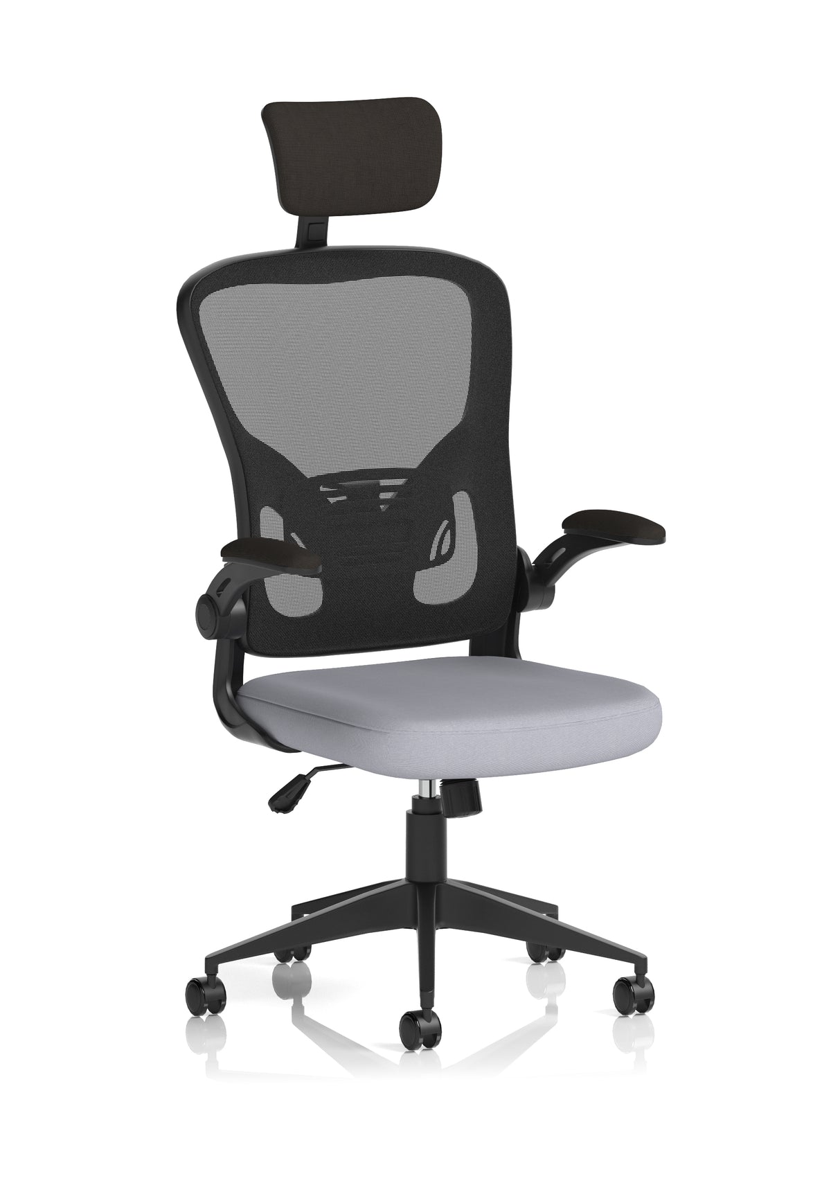 Ace Executive Mesh Chair With Folding Arms Bespoke Quest Shell - Industrious Decor