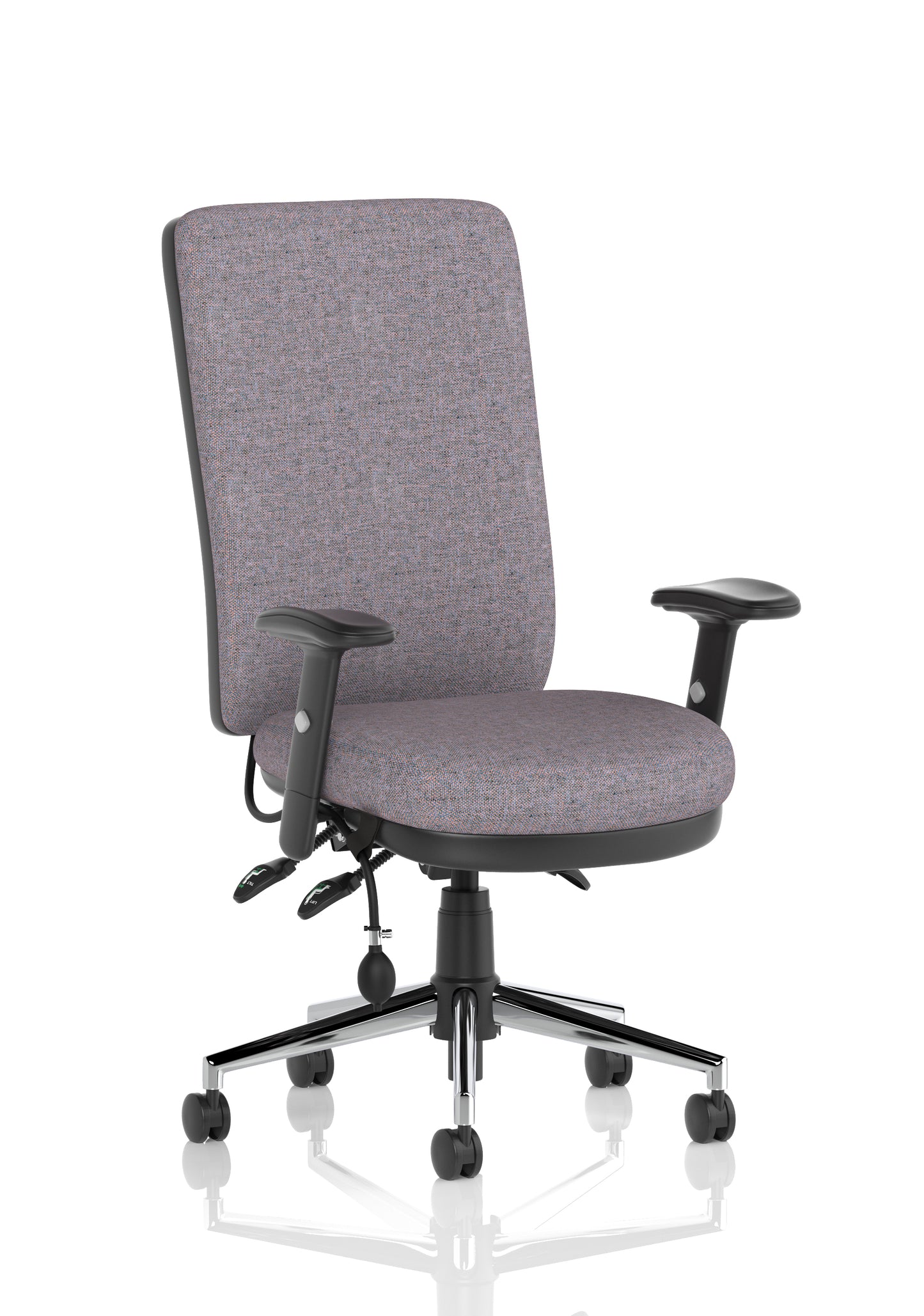 Chiro High Back Task Operator Office Chair Bespoke Rivet Fuse With Height Adjustable Arms Matching Bespoke Colour - Industrious Decor
