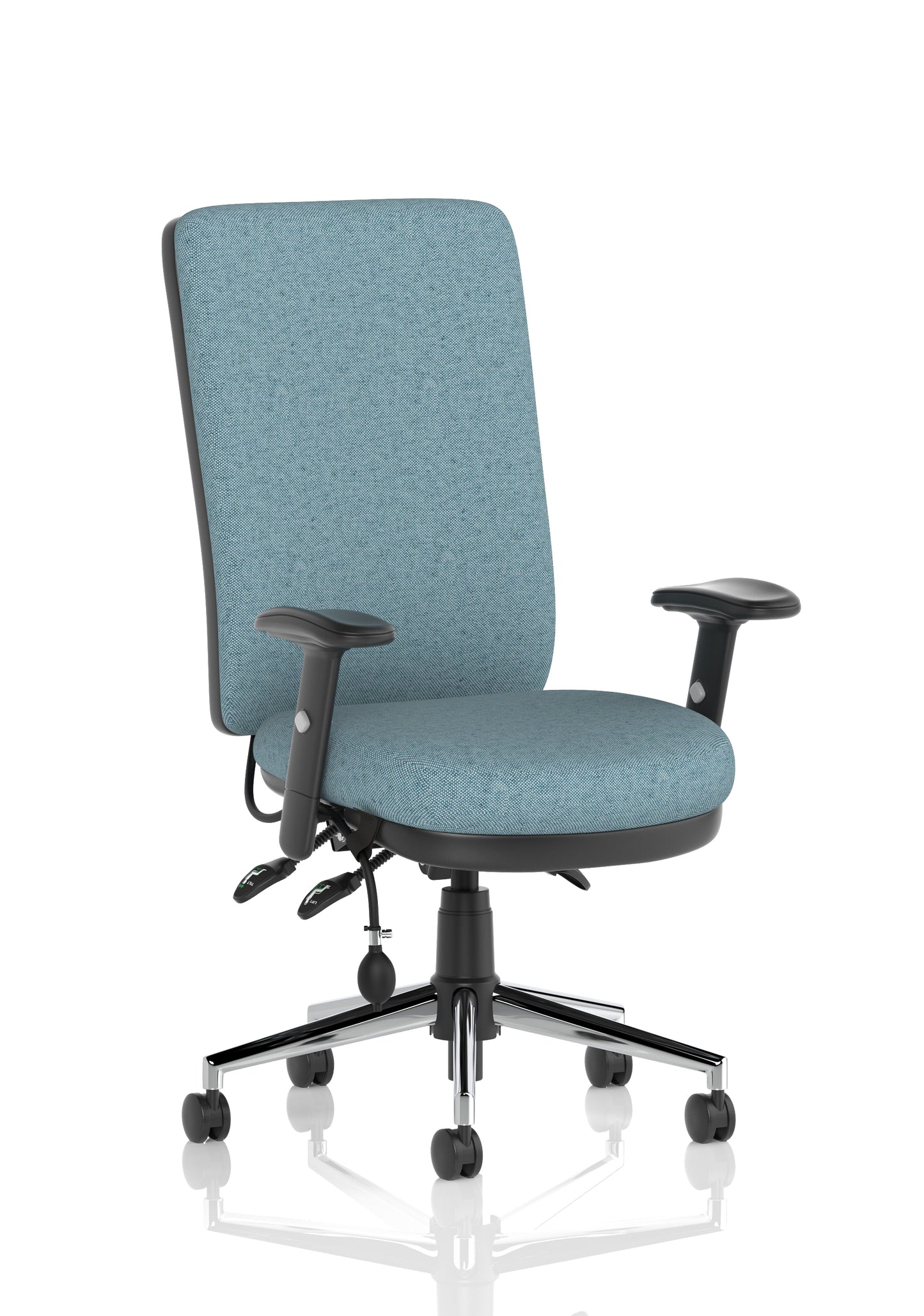 Chiro High Back Task Operator Office Chair Bespoke Rivet Quench With Height Adjustable Arms Matching Bespoke Colour - Industrious Decor