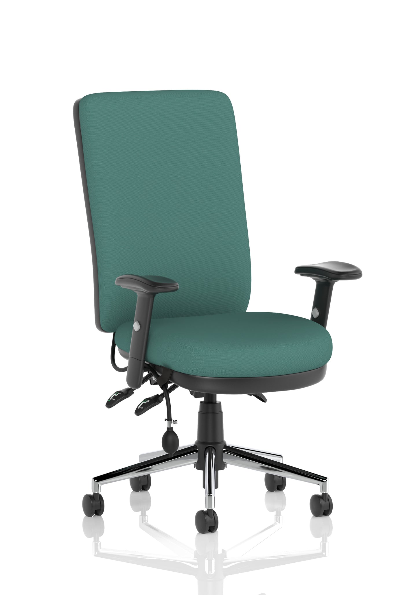 Chiro High Back Task Operator Office Chair Bespoke Quest Kelp With Height Adjustable Arms Matching Bespoke Colour - Industrious Decor