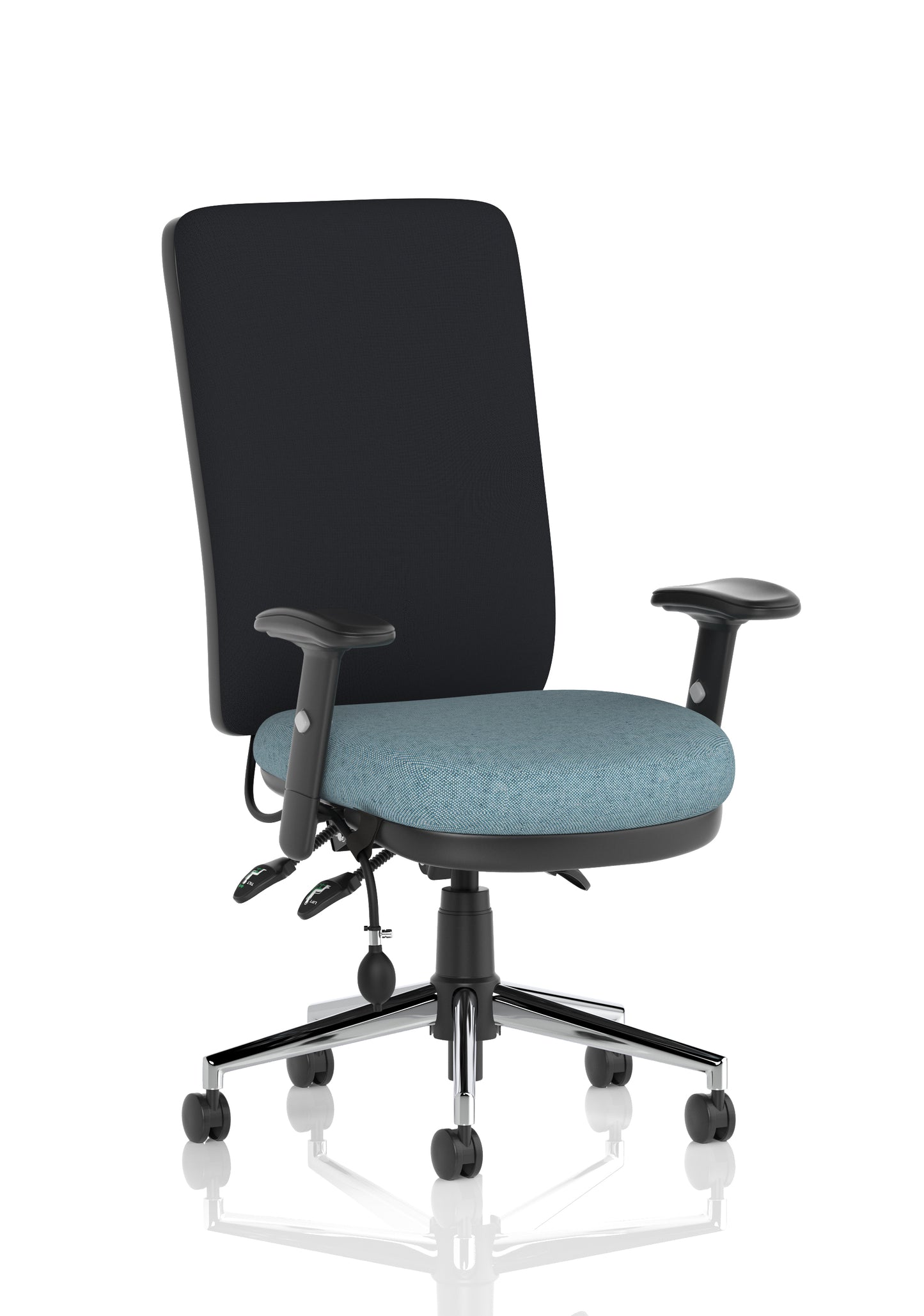 Chiro High Back Task Operator Office Chair Bespoke Rivet Quench With Height Adjustable Arms Black - Industrious Decor
