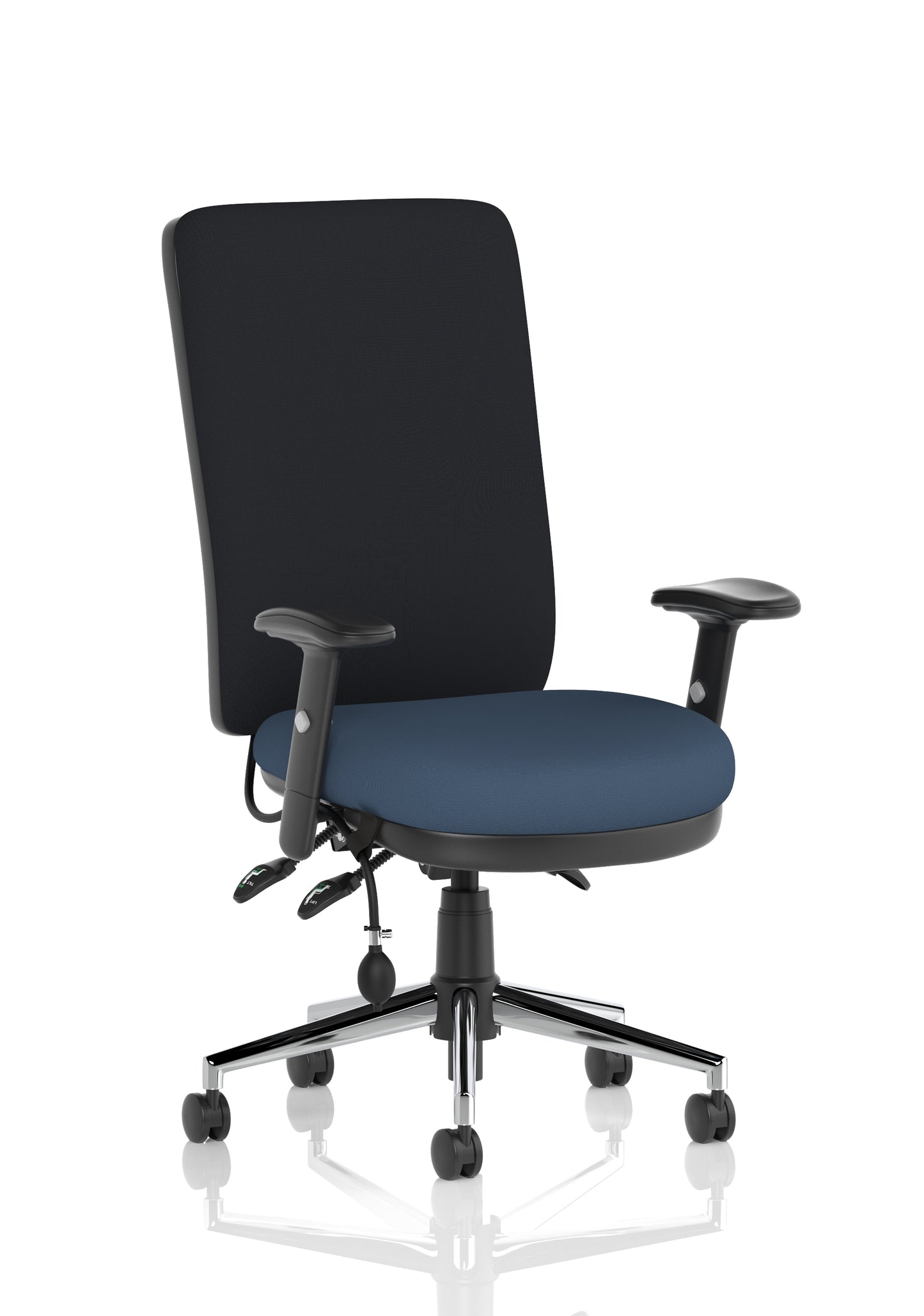 Chiro High Back Task Operator Office Chair Bespoke Quest Whelk With Height Adjustable Arms Black - Industrious Decor