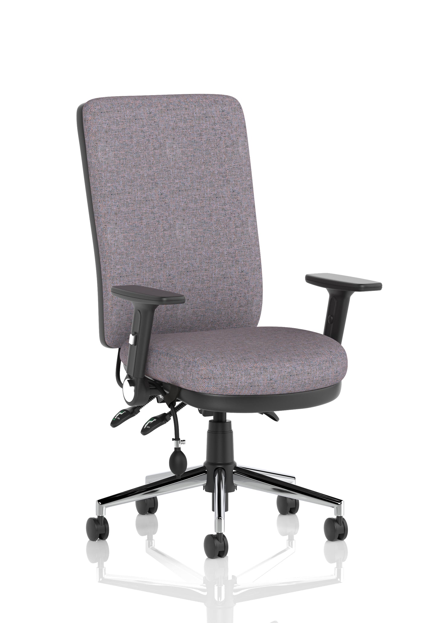 Chiro High Back Task Operator Office Chair Bespoke Rivet Fuse With Height Adjustable & Folding Arms Matching Bespoke Colour - Industrious Decor