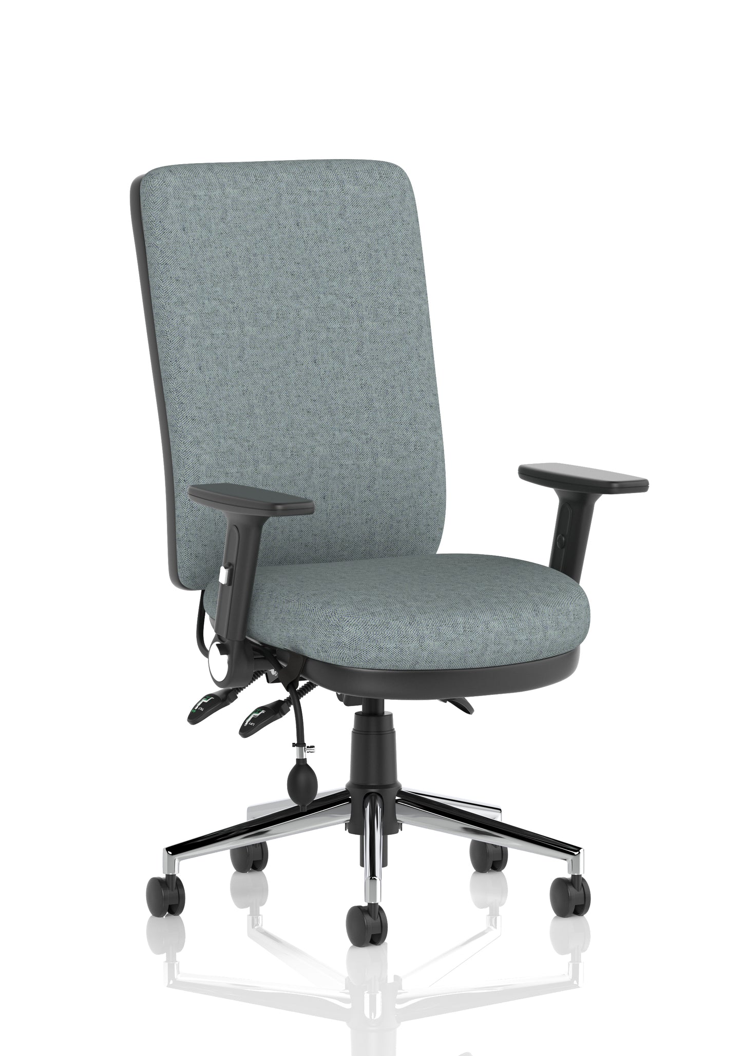 Chiro High Back Task Operator Office Chair Bespoke Rivet Tensile With Height Adjustable & Folding Arms Matching Bespoke Colour - Industrious Decor