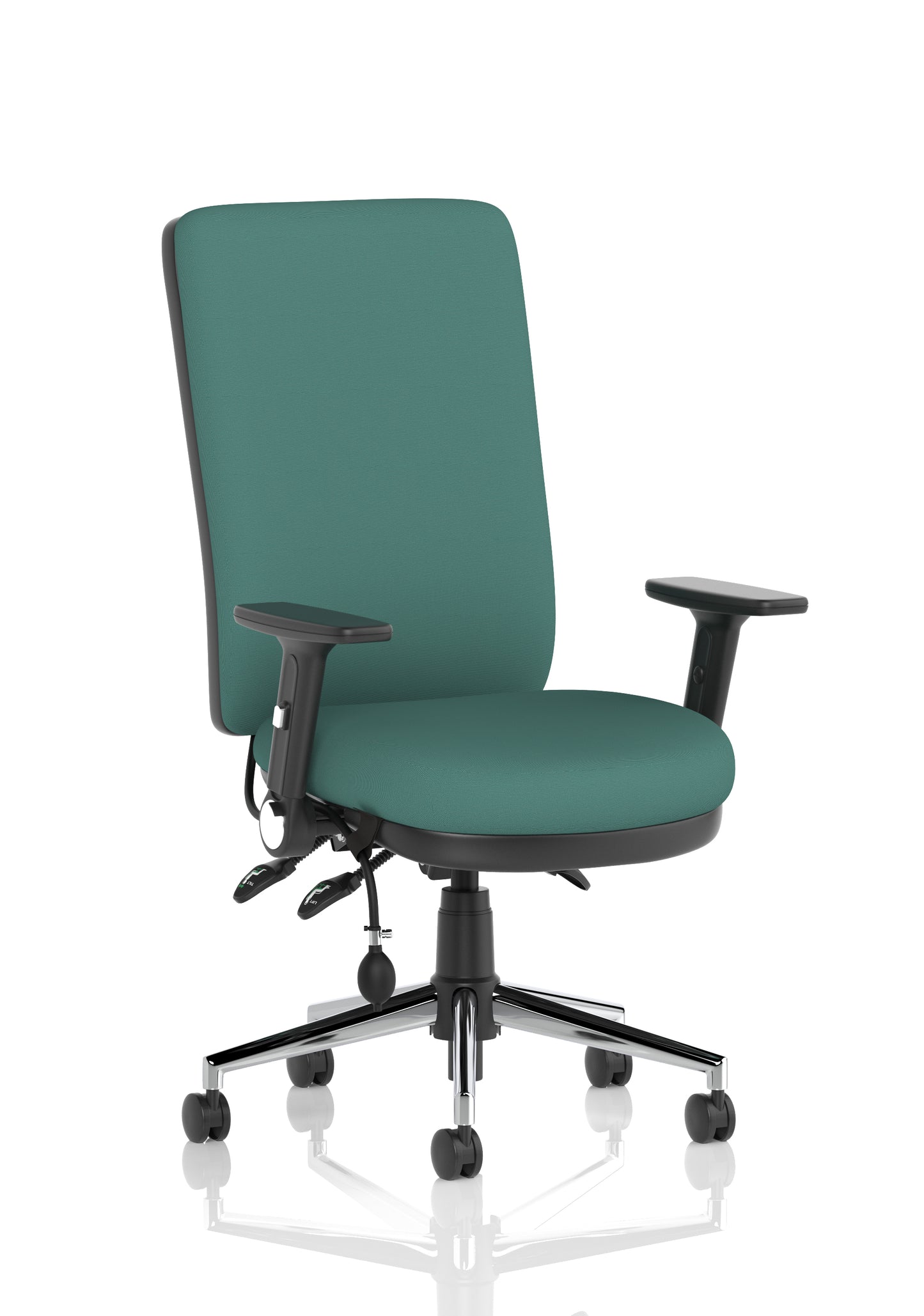Chiro High Back Task Operator Office Chair Bespoke Quest Kelp With Height Adjustable & Folding Arms Matching Bespoke Colour - Industrious Decor