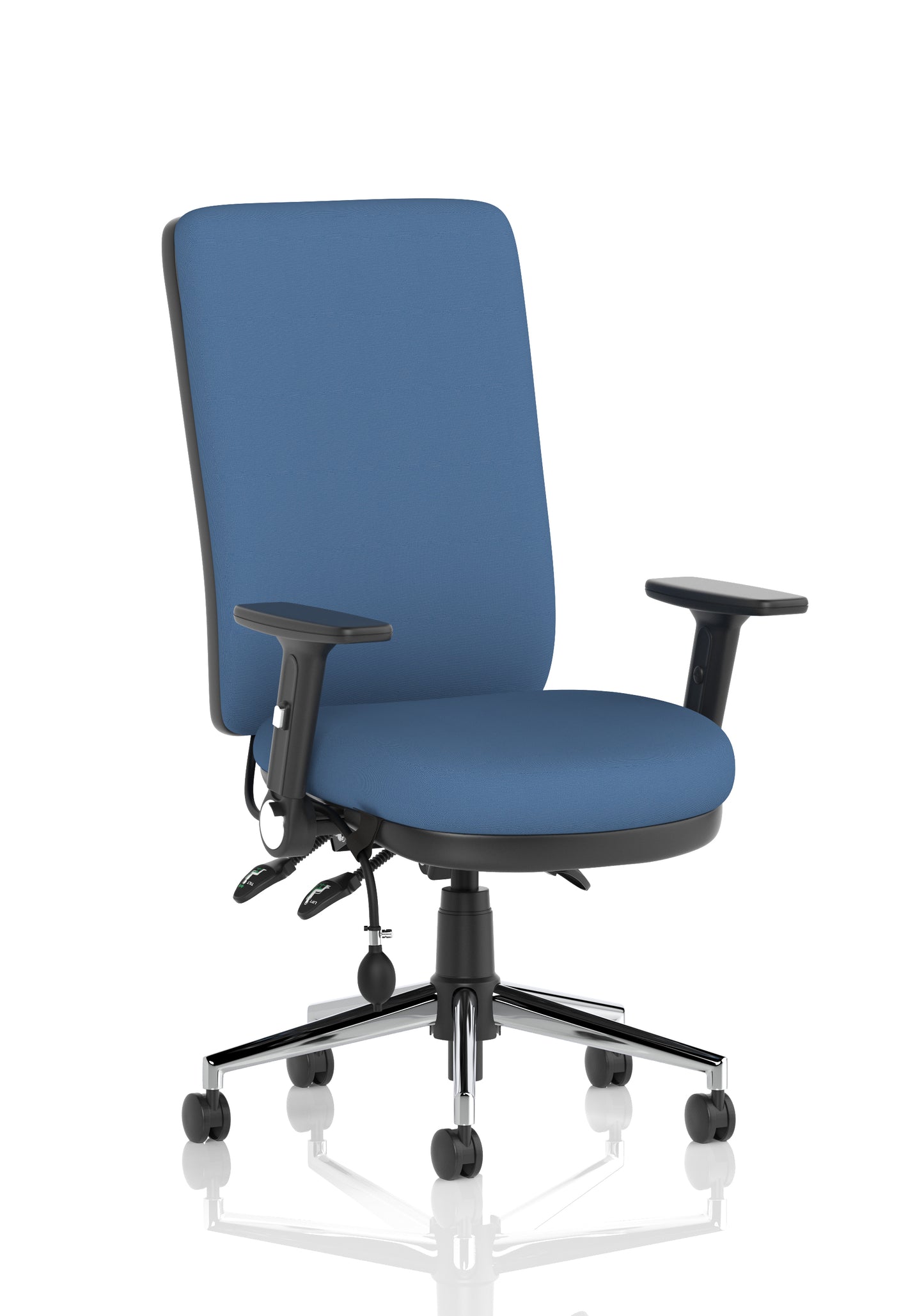 Chiro High Back Task Operator Office Chair Bespoke Quest Limpet With Height Adjustable & Folding Arms Matching Bespoke Colour - Industrious Decor