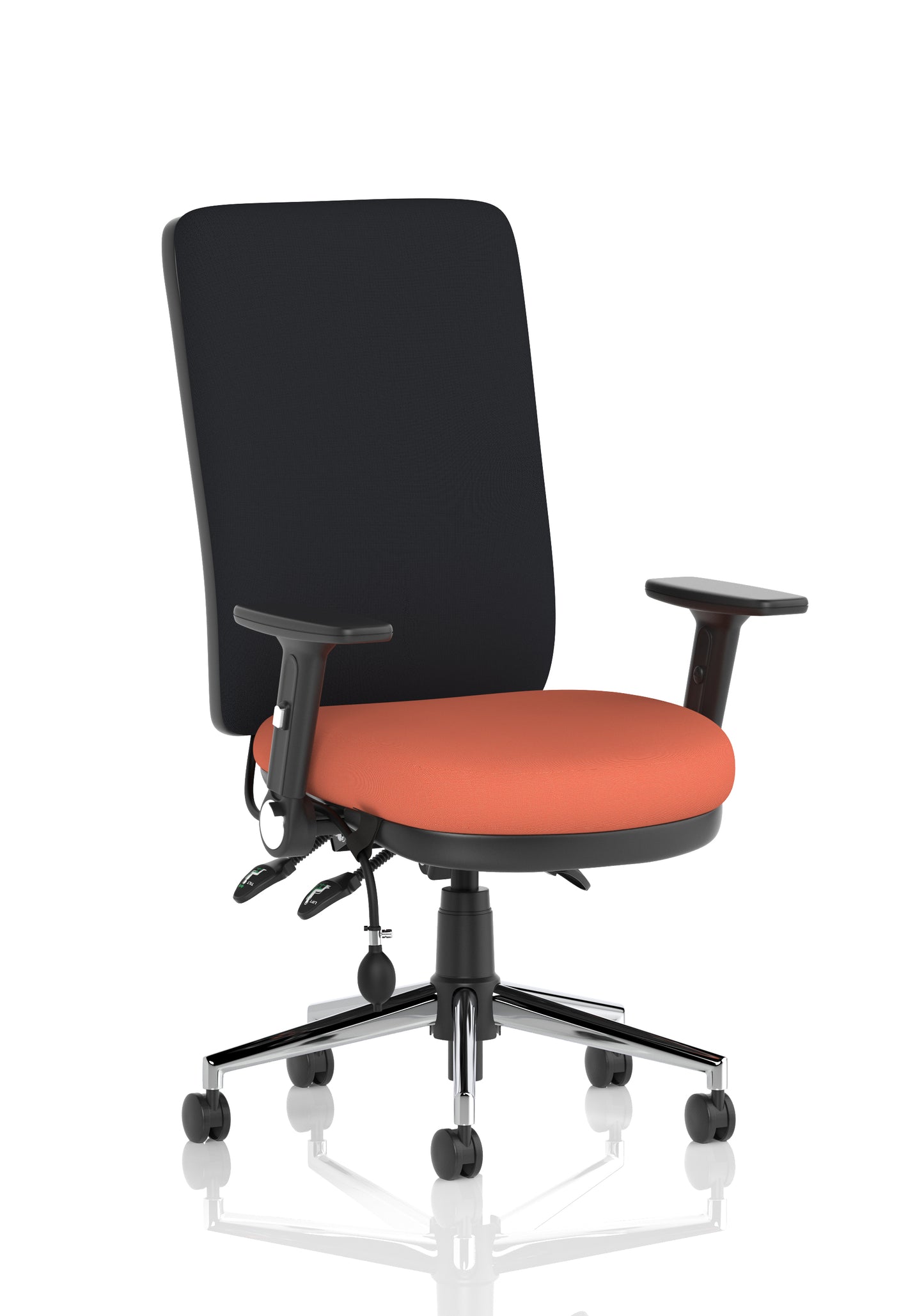 Chiro High Back Task Operator Office Chair Bespoke Quest Crab With Height Adjustable & Folding Arms Black - Industrious Decor