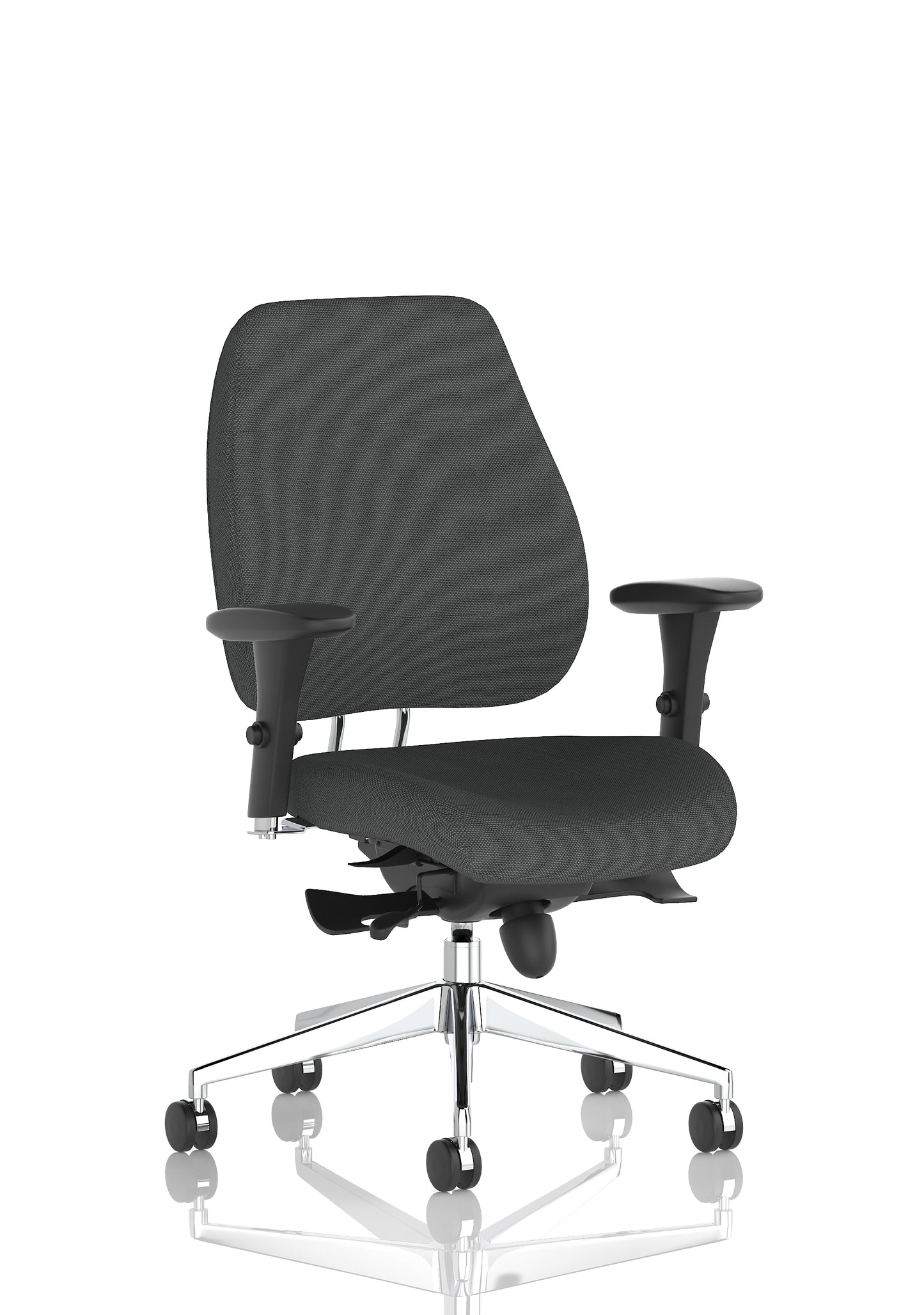 Chiro Plus High Back Ergonomic Posture Chair with Arms Bespoke Quest Mussel Fabric Matching Bespoke Colour None - Industrious Decor