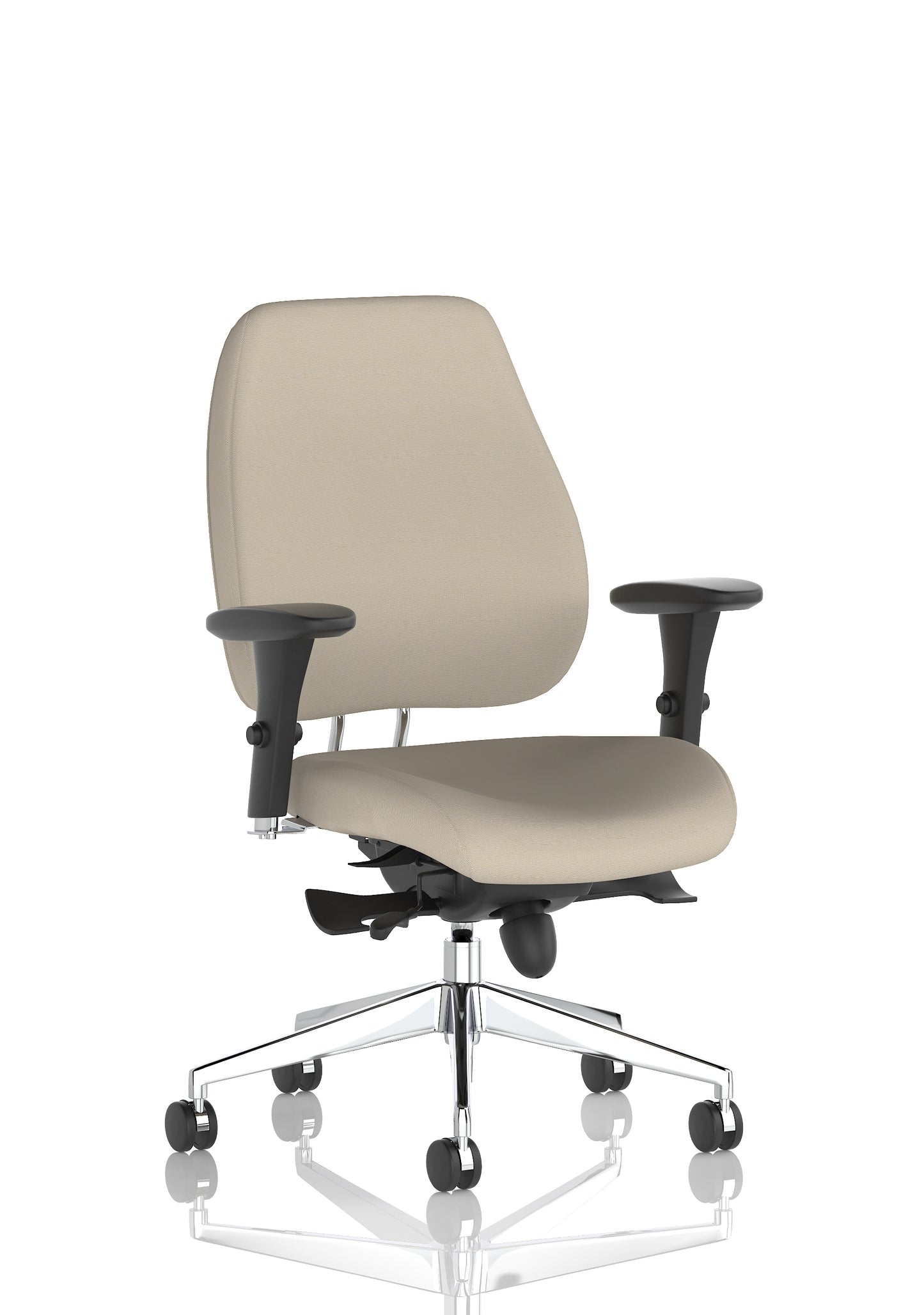 Chiro Plus High Back Ergonomic Posture Chair with Arms Bespoke Quest Salt Fabric Matching Bespoke Colour None - Industrious Decor