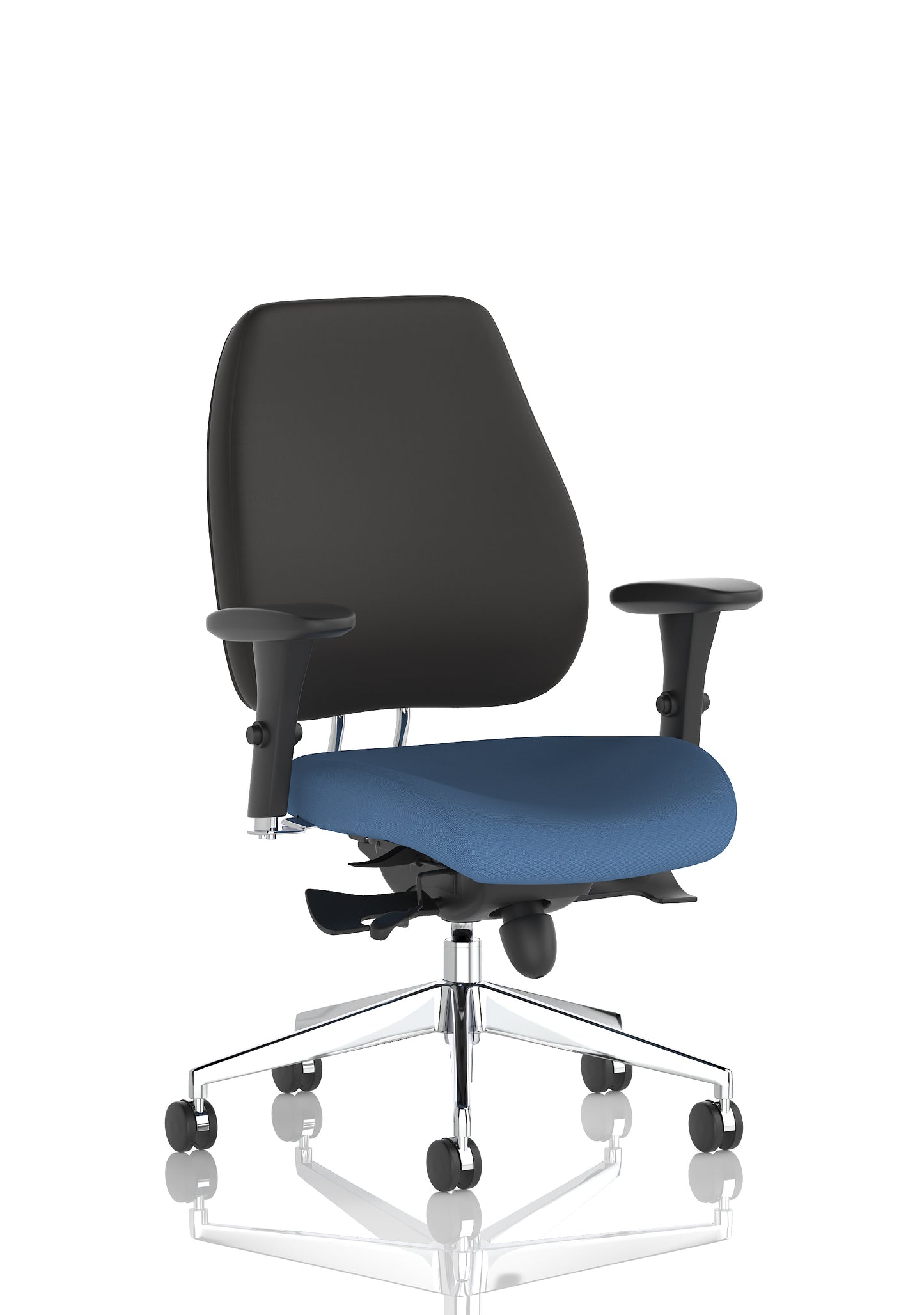 Chiro Plus High Back Ergonomic Posture Chair with Arms Bespoke Quest Limpet Fabric Black None - Industrious Decor