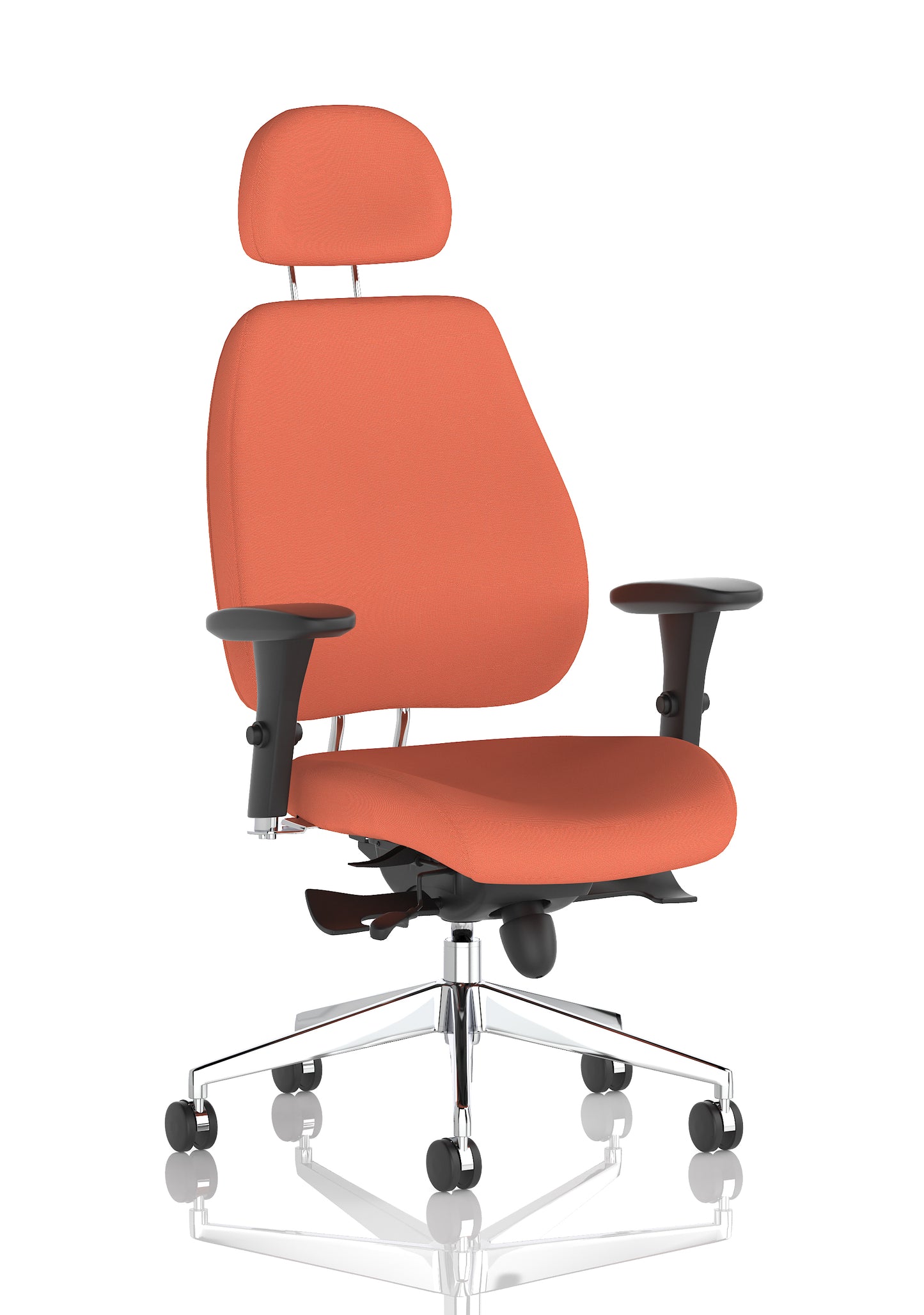 Chiro Plus High Back Ergonomic Posture Chair with Arms Bespoke Quest Crab Fabric Matching Bespoke Colour With Headrest - Industrious Decor