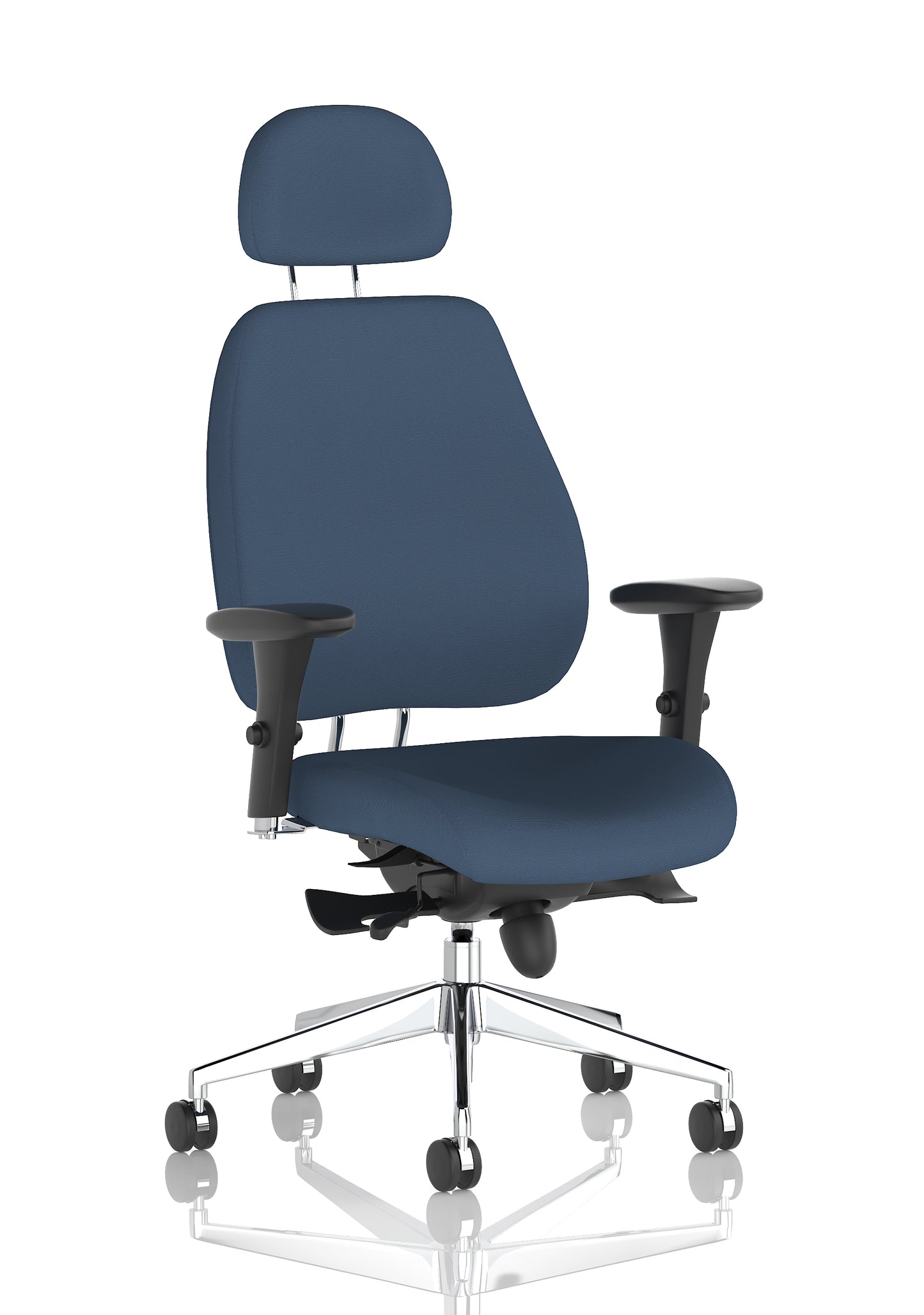 Chiro Plus High Back Ergonomic Posture Chair with Arms Bespoke Quest Whelk Fabric Matching Bespoke Colour With Headrest - Industrious Decor
