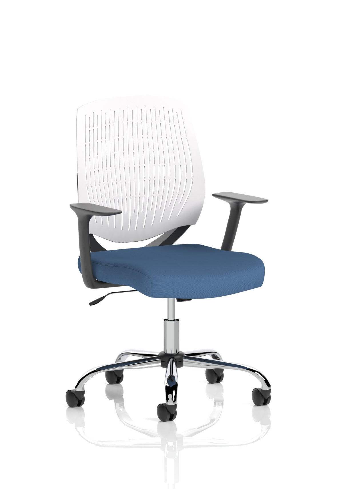 Harlow Medium Back Mesh Task Chair | Gas Height | Lock Tilt | Fixed Arms White Bespoke Quest Limpet - Industrious Decor