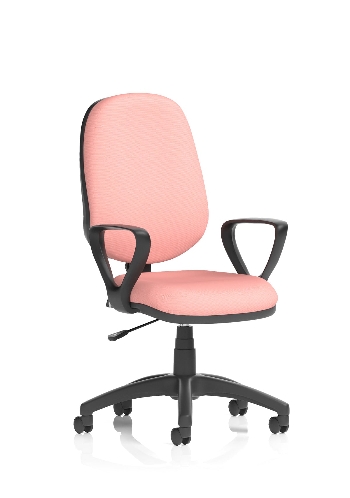 Norwood Medium Back Task Operator Office Chair Bespoke Quest Shrimp Fabric Matching Bespoke Colour With Loop Arms - Industrious Decor