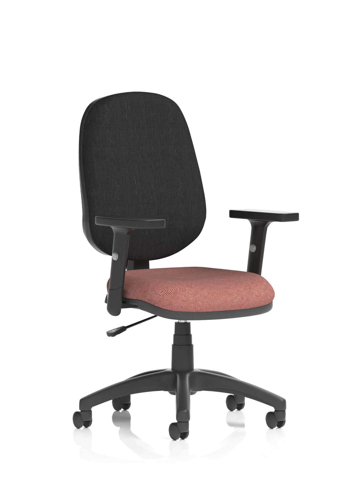 Norwood Medium Back Task Operator Office Chair Bespoke Rivet Forge Fabric Black With Height Adjustable Arms - Industrious Decor
