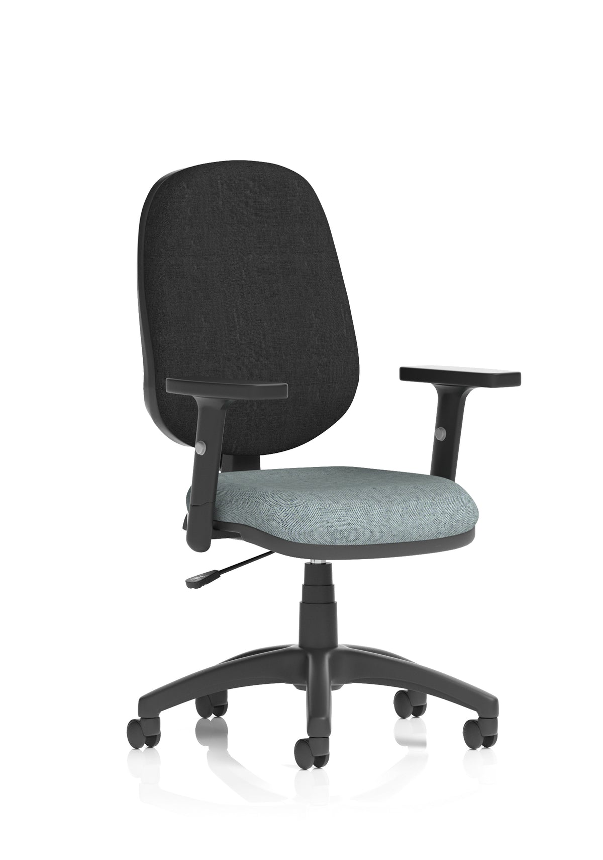 Norwood Medium Back Task Operator Office Chair Bespoke Rivet Tensile Fabric Black With Height Adjustable Arms - Industrious Decor