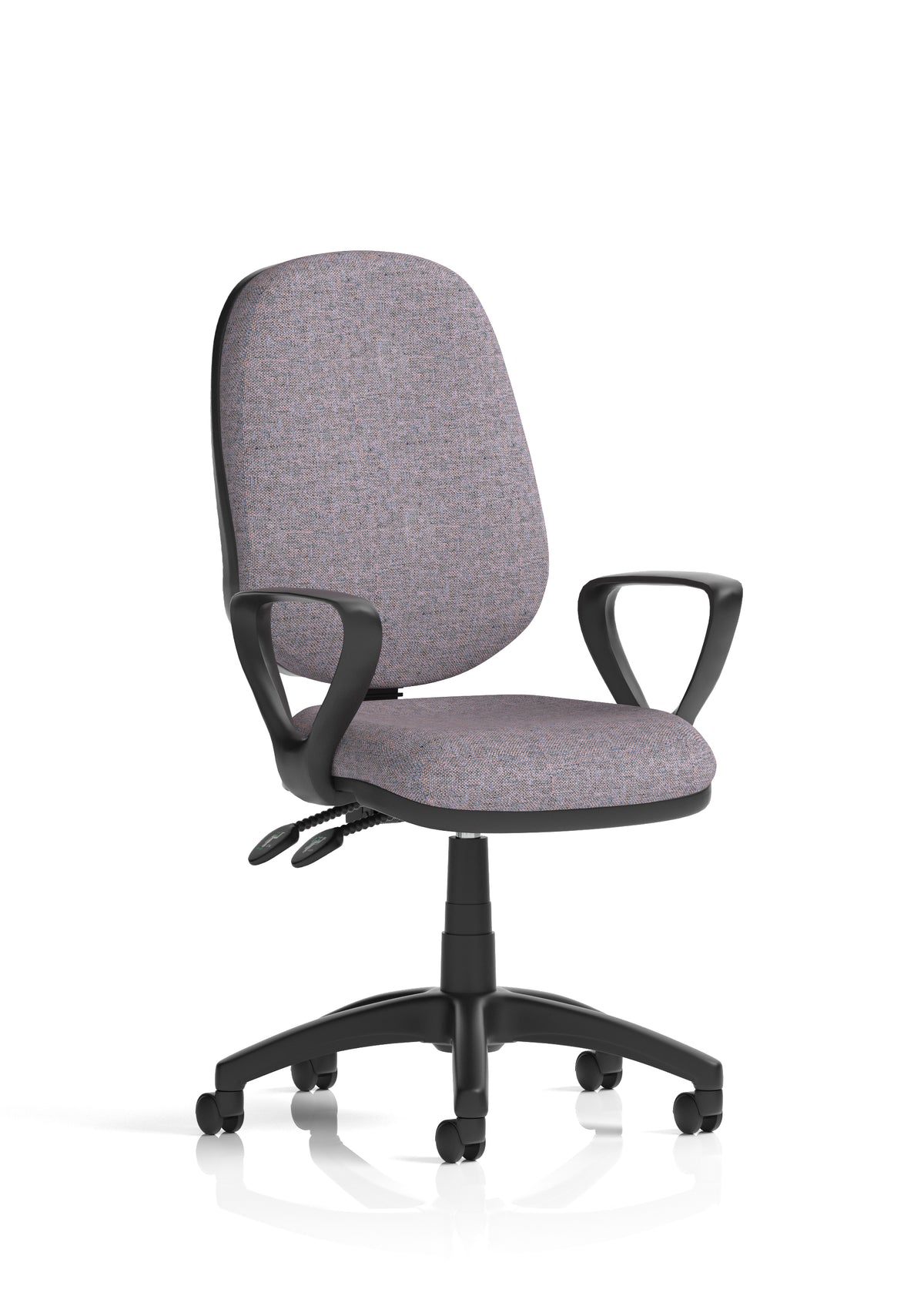 Ives Medium Back Task Operator Office Chair Bespoke Rivet Fuse Matching Bespoke Colour With Loop Arms - Industrious Decor