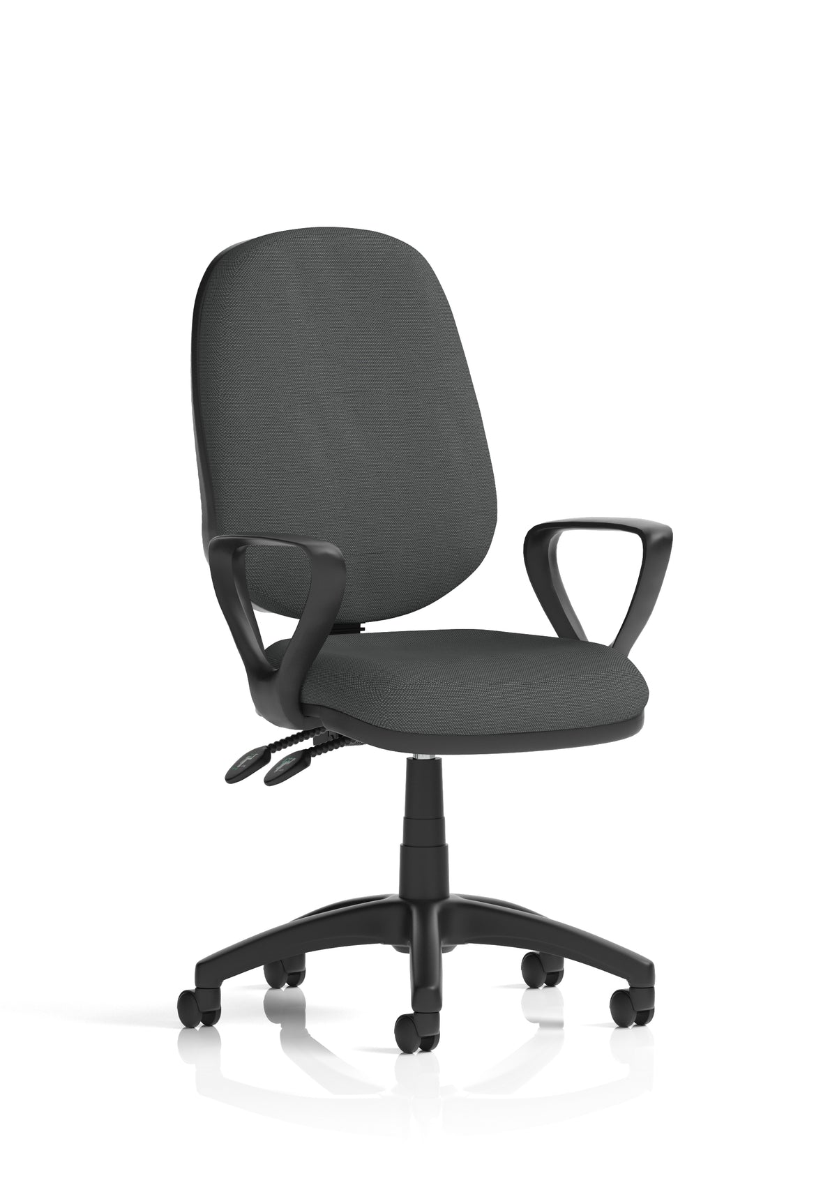Ives Medium Back Task Operator Office Chair Bespoke Quest Mussel Matching Bespoke Colour With Loop Arms - Industrious Decor