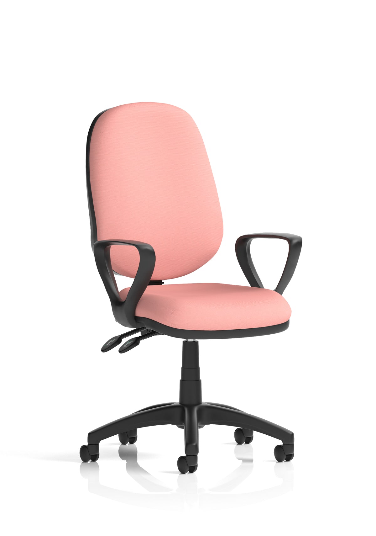 Ives Medium Back Task Operator Office Chair Bespoke Quest Shrimp Matching Bespoke Colour With Loop Arms - Industrious Decor