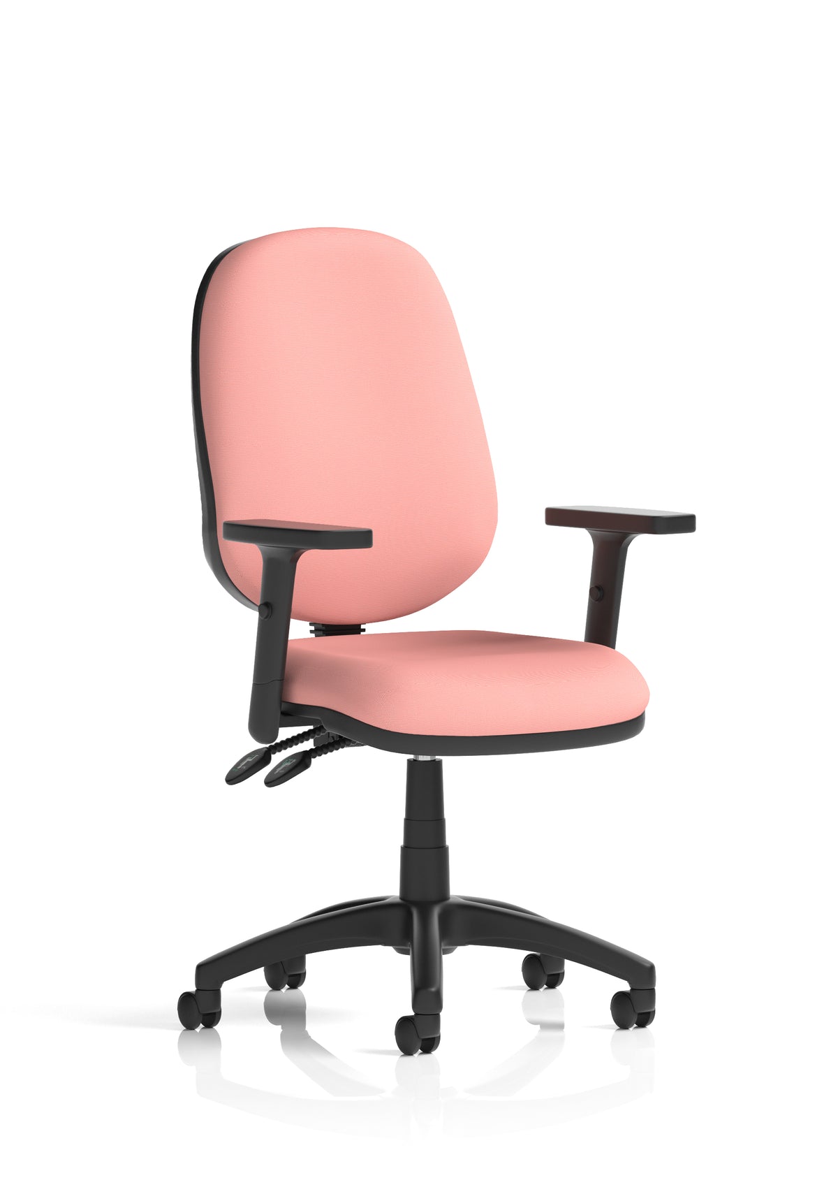 Ives Medium Back Task Operator Office Chair Bespoke Quest Shrimp Matching Bespoke Colour With Height Adjustable Arms - Industrious Decor