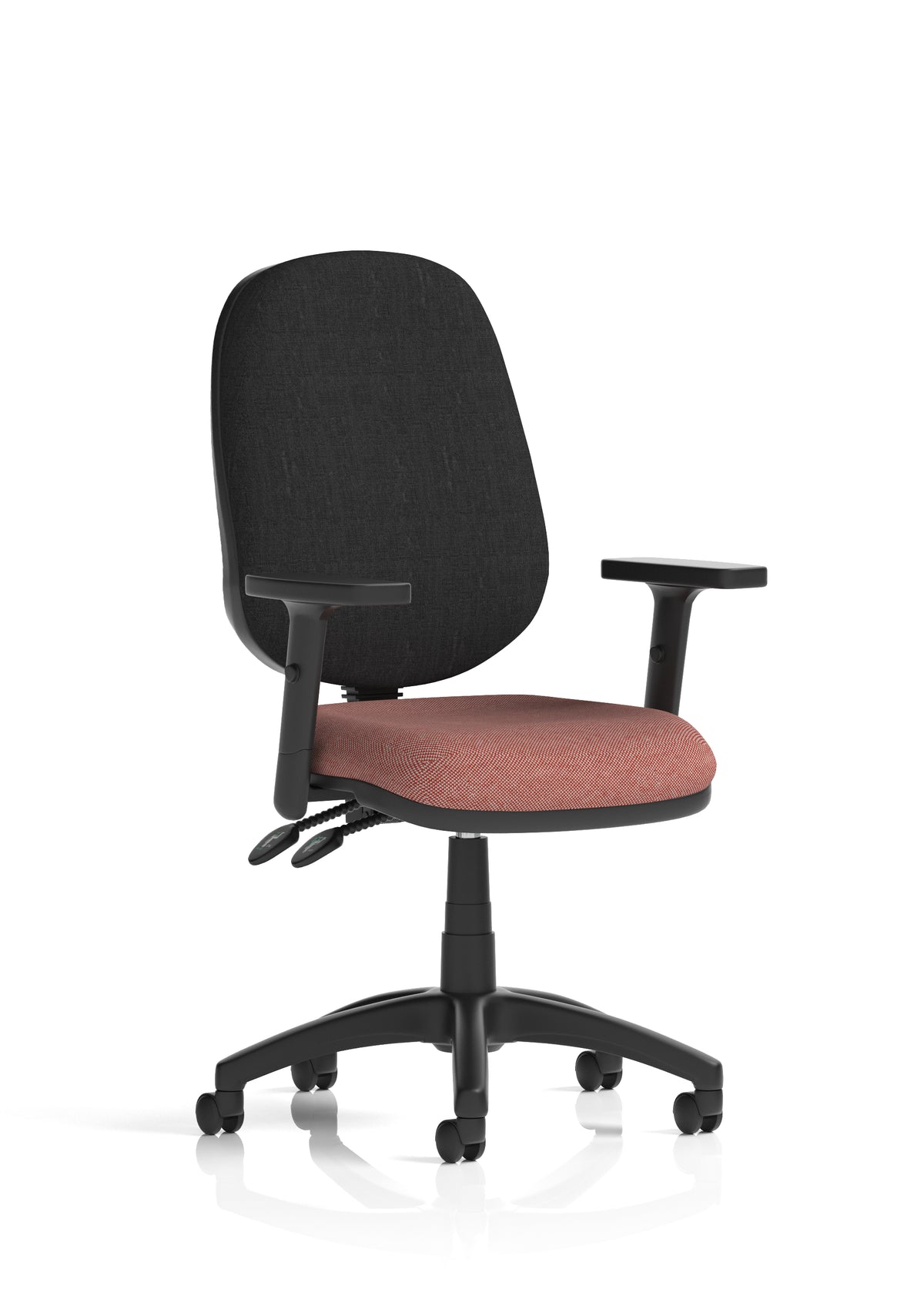 Ives Medium Back Task Operator Office Chair Bespoke Rivet Forge Black With Height Adjustable Arms - Industrious Decor