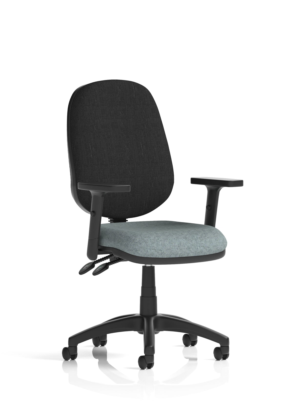 Ives Medium Back Task Operator Office Chair Bespoke Rivet Tensile Black With Height Adjustable Arms - Industrious Decor