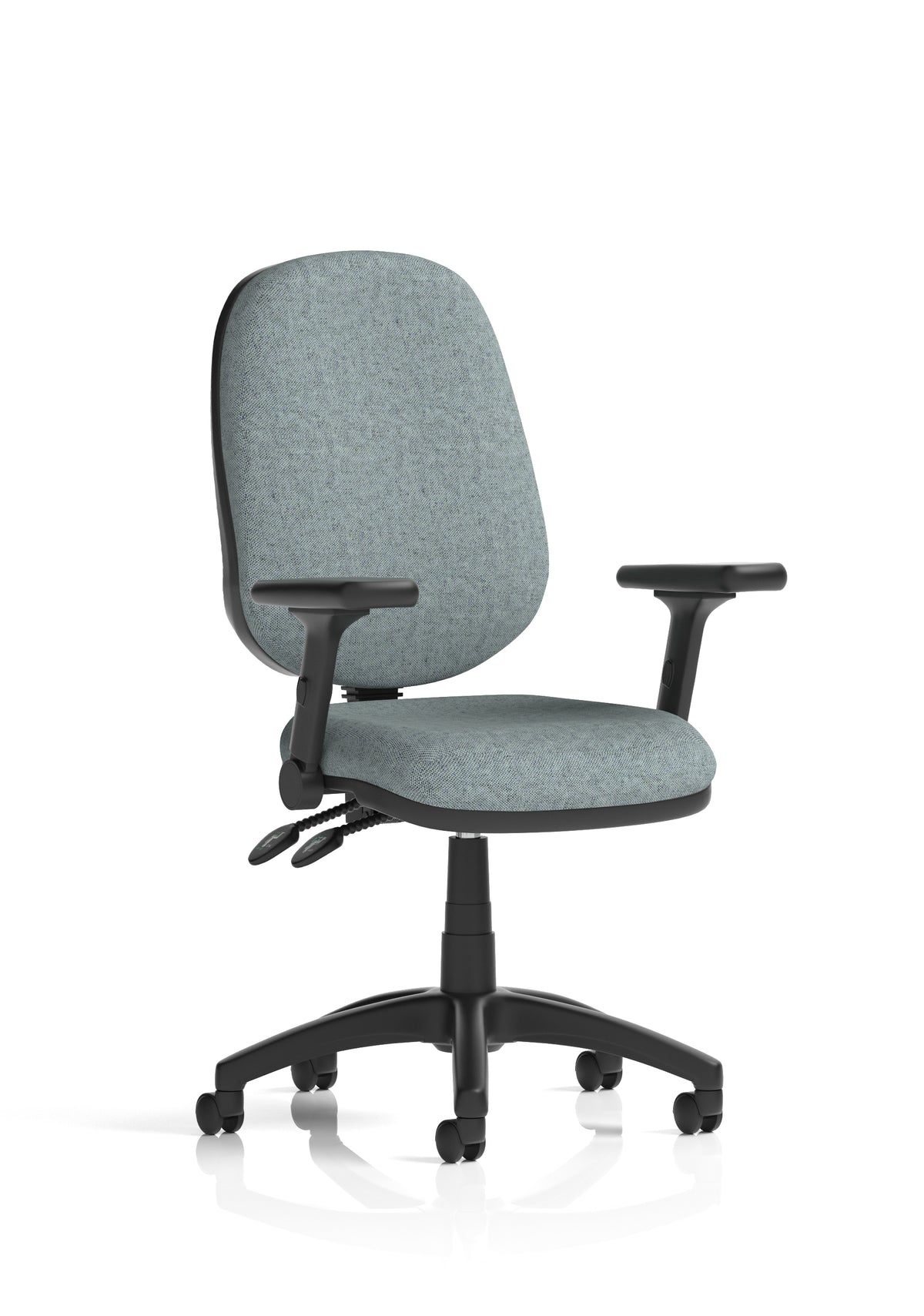 Ives Medium Back Task Operator Office Chair Bespoke Rivet Tensile Matching Bespoke Colour With Height Adjustable And Folding Arms - Industrious Decor