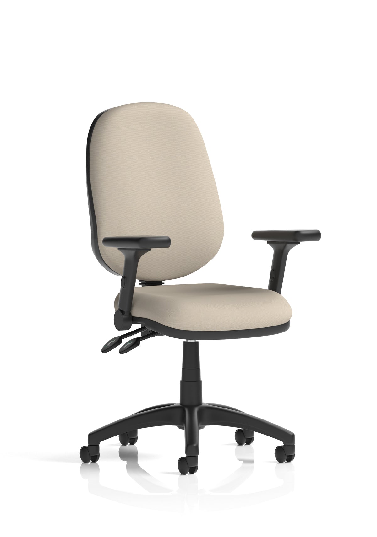 Ives Medium Back Task Operator Office Chair Bespoke Quest Salt Matching Bespoke Colour With Height Adjustable And Folding Arms - Industrious Decor