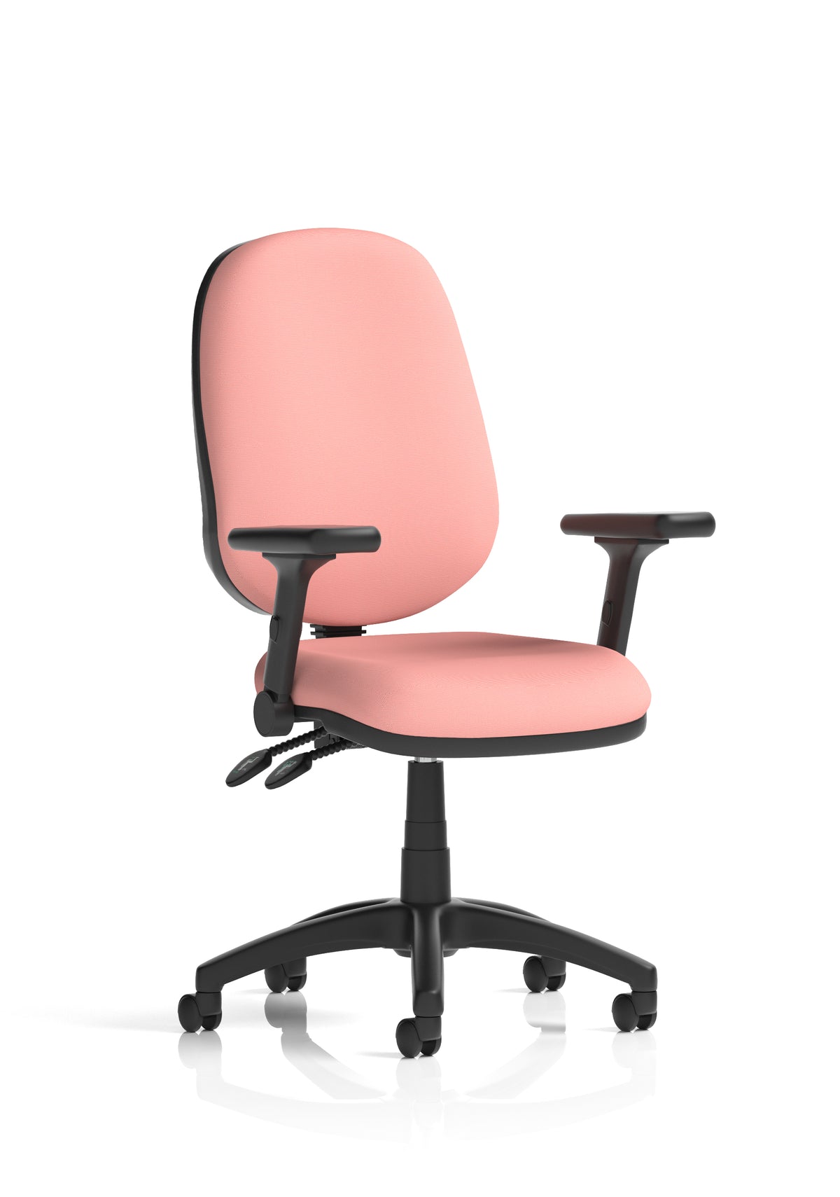 Ives Medium Back Task Operator Office Chair Bespoke Quest Shrimp Matching Bespoke Colour With Height Adjustable And Folding Arms - Industrious Decor