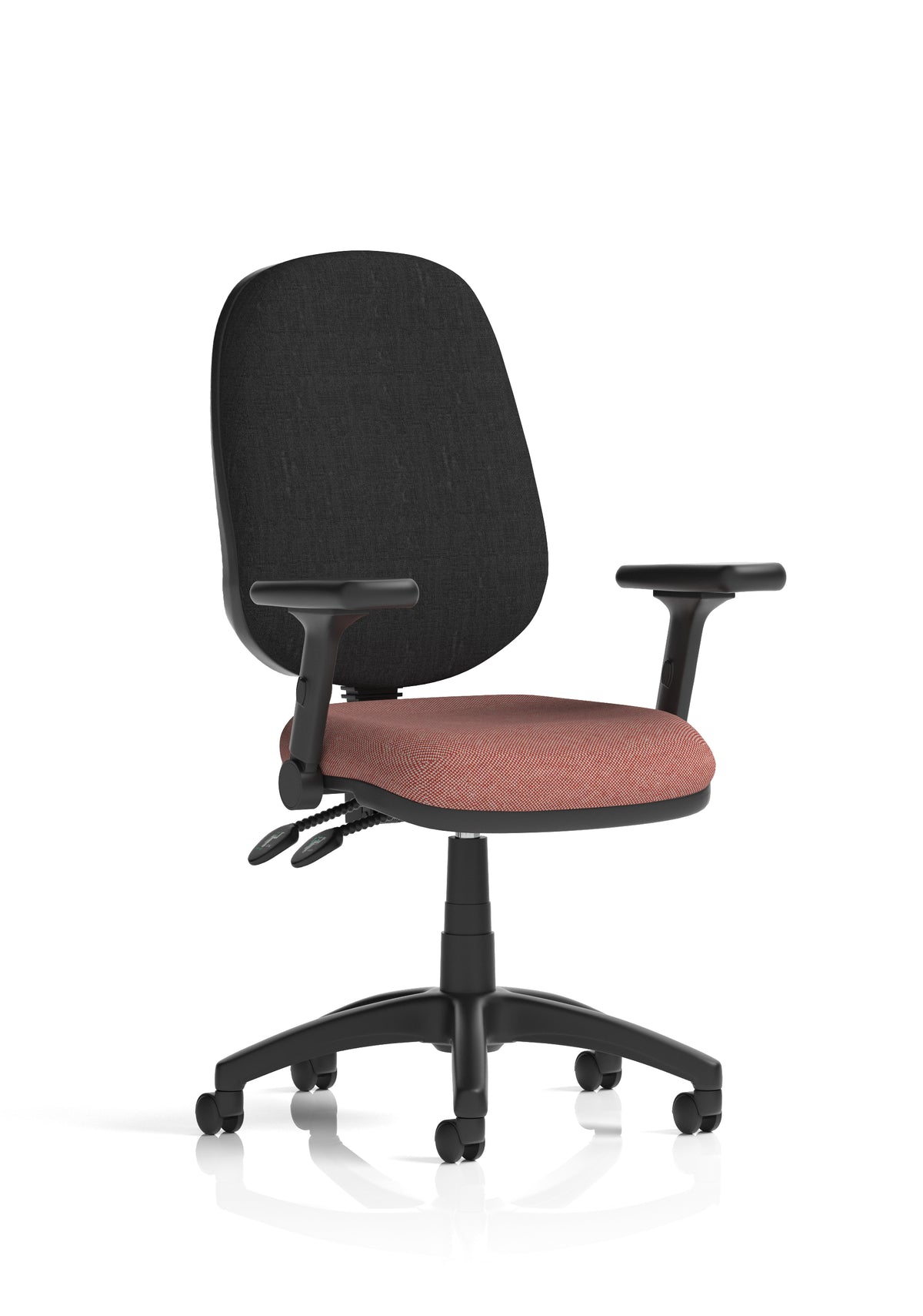 Ives Medium Back Task Operator Office Chair Bespoke Rivet Forge Black With Height Adjustable And Folding Arms - Industrious Decor