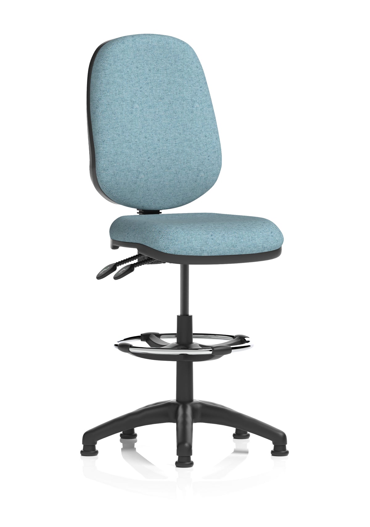 Sterling Medium Back Draughtsman Chair | Infinite Lock | Height Adjustable Back & Arms Bespoke Rivet Quench Matching Colour None - Industrious Decor