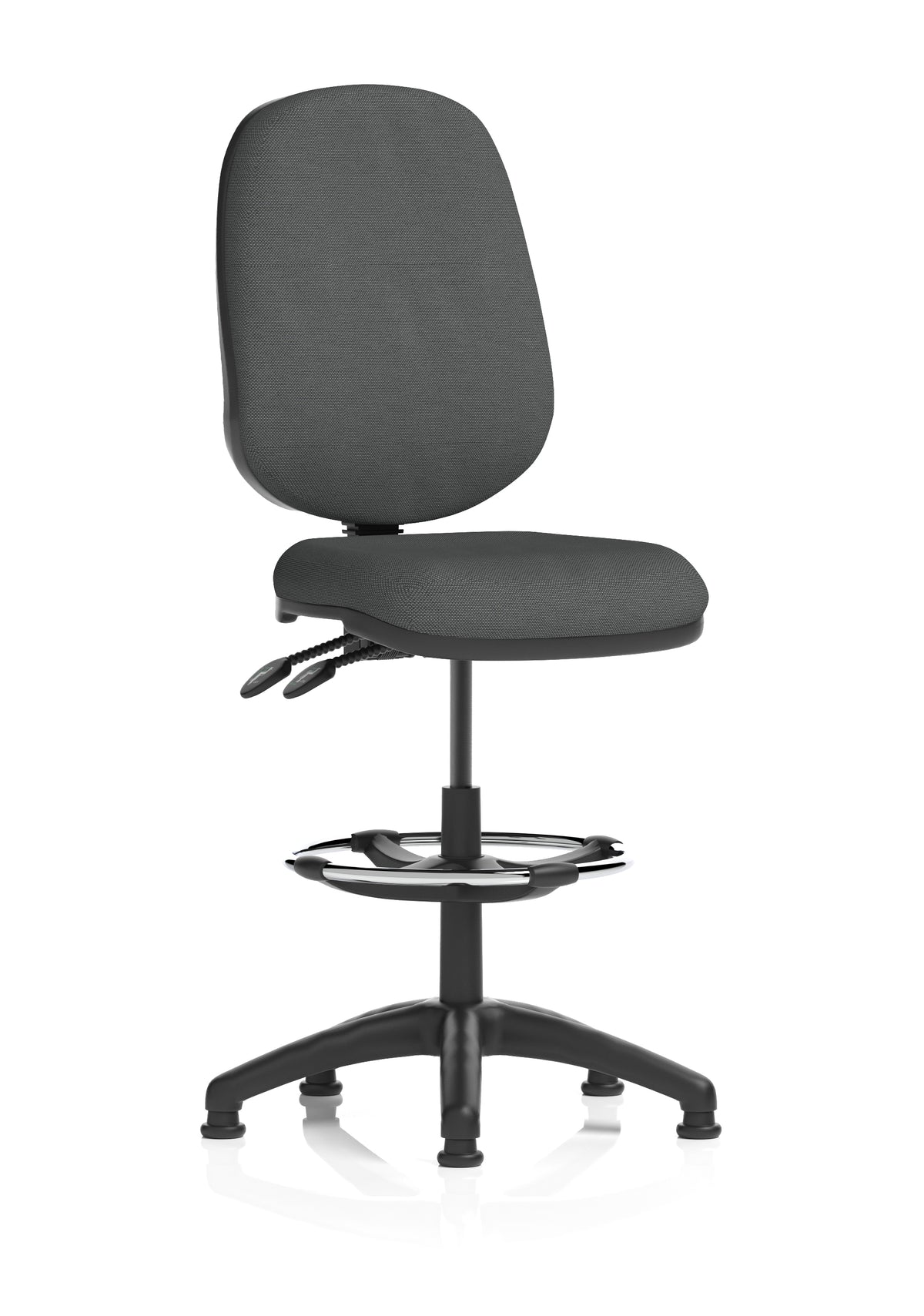 Sterling Medium Back Draughtsman Chair | Infinite Lock | Height Adjustable Back & Arms Bespoke Quest Mussel Matching Colour None - Industrious Decor