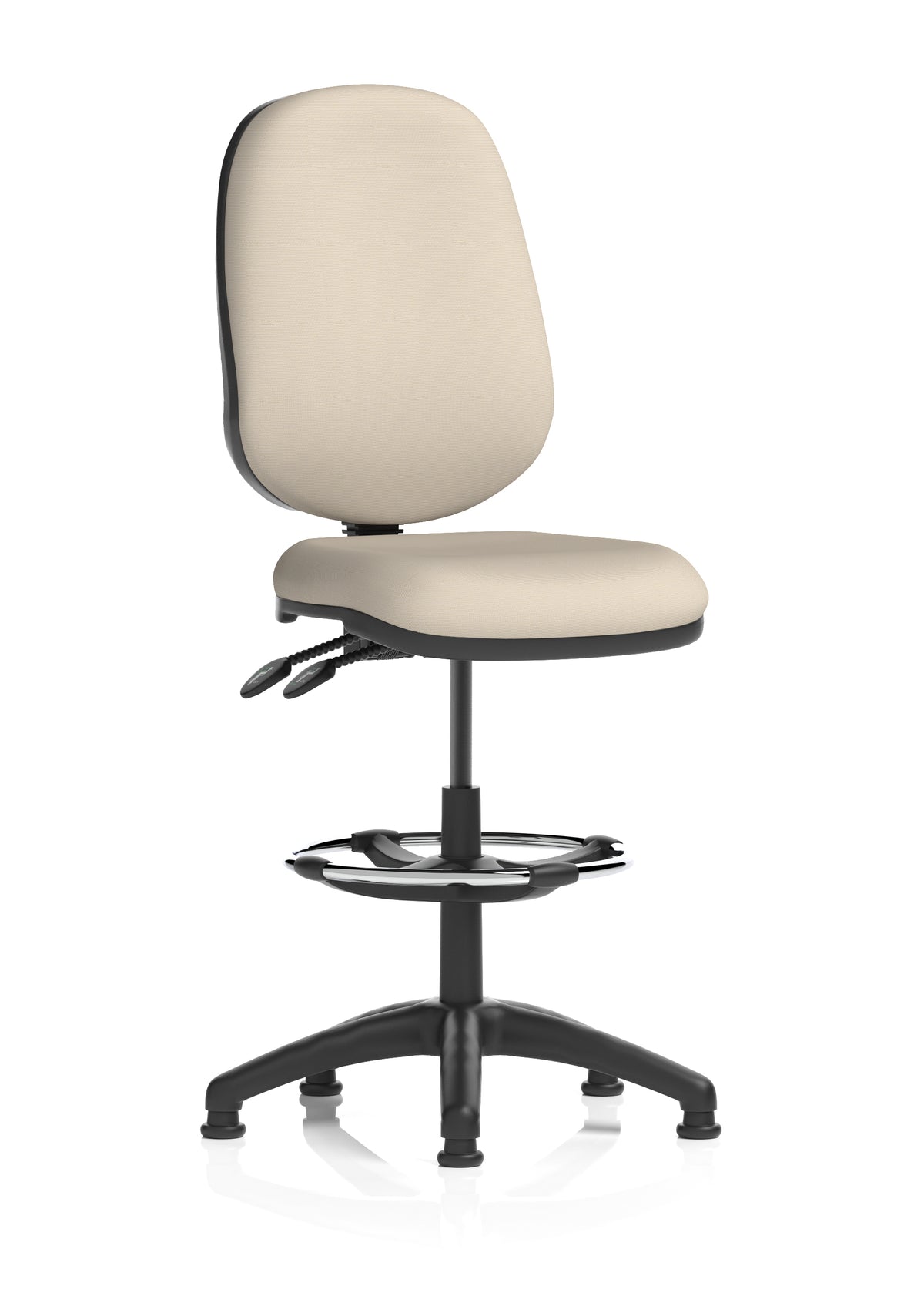 Sterling Medium Back Draughtsman Chair | Infinite Lock | Height Adjustable Back & Arms Bespoke Quest Salt Matching Colour None - Industrious Decor