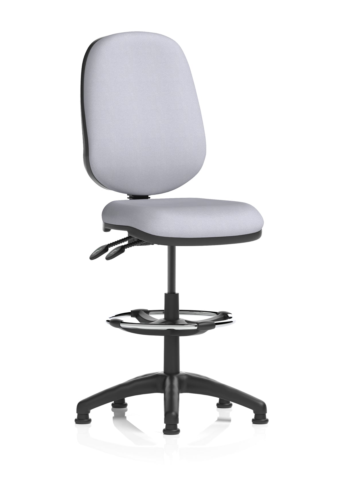 Sterling Medium Back Draughtsman Chair | Infinite Lock | Height Adjustable Back & Arms Bespoke Quest Shell Matching Colour None - Industrious Decor
