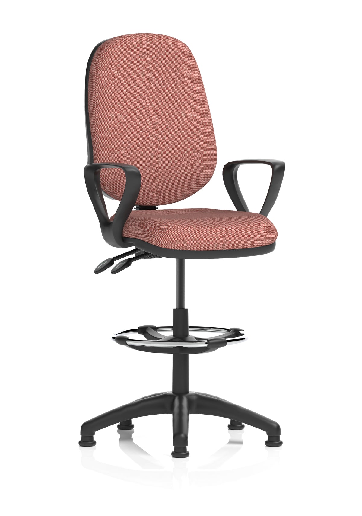 Sterling Medium Back Draughtsman Chair | Infinite Lock | Height Adjustable Back & Arms Bespoke Rivet Forge Matching Colour With Loop Arms - Industrious Decor
