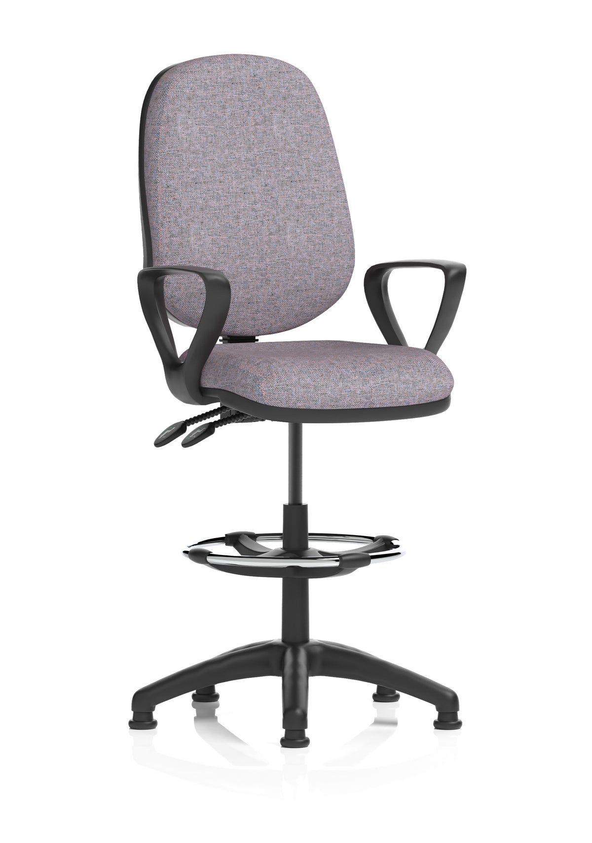 Sterling Medium Back Draughtsman Chair | Infinite Lock | Height Adjustable Back & Arms Bespoke Rivet Fuse Matching Colour With Loop Arms - Industrious Decor