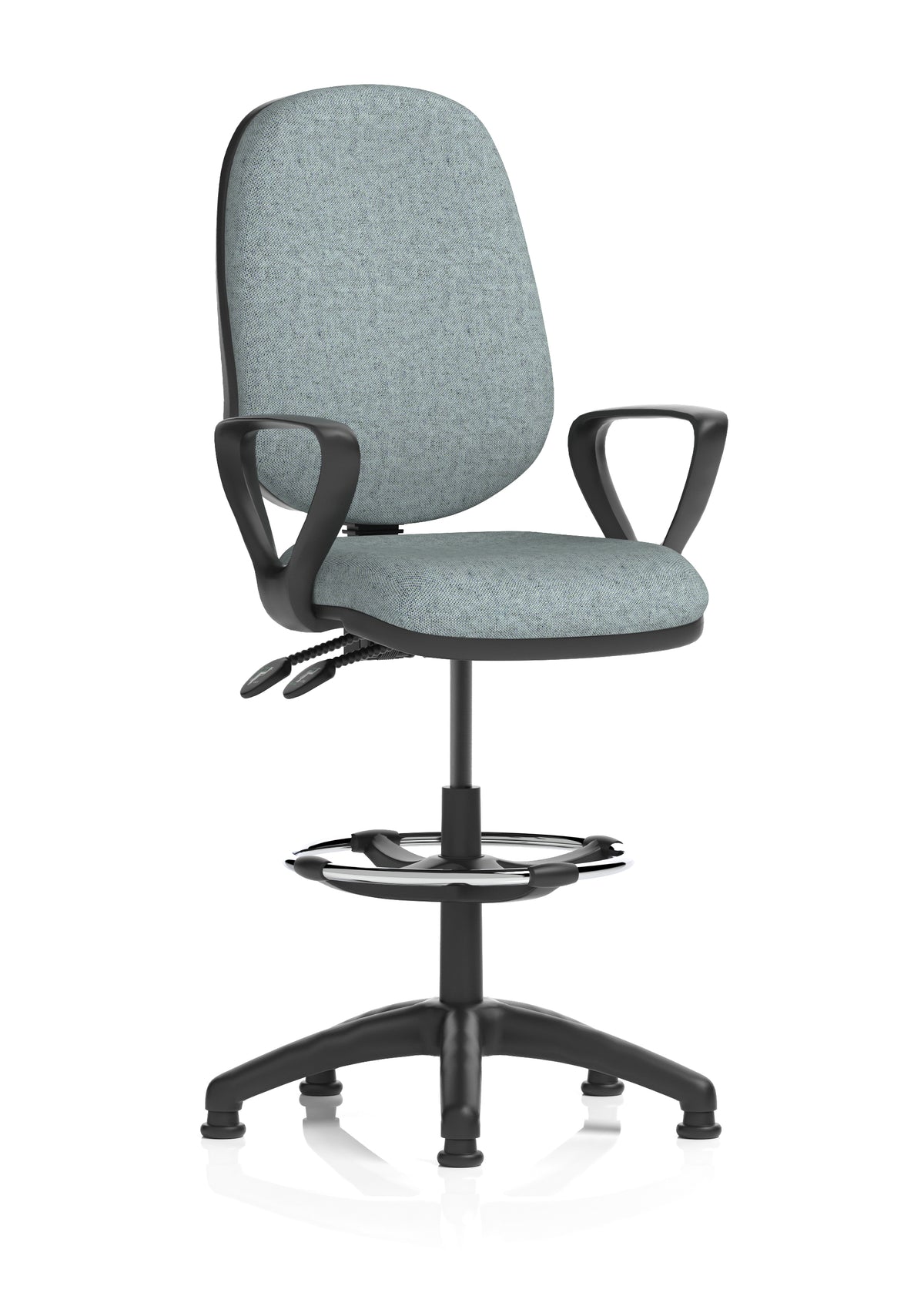 Sterling Medium Back Draughtsman Chair | Infinite Lock | Height Adjustable Back & Arms Bespoke Rivet Tensile Matching Colour With Loop Arms - Industrious Decor