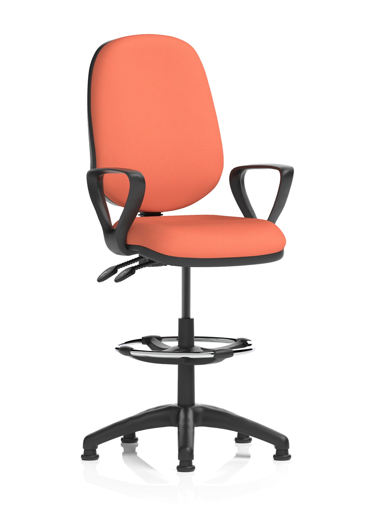 Sterling Medium Back Draughtsman Chair | Infinite Lock | Height Adjustable Back & Arms Bespoke Quest Crab Matching Colour With Loop Arms - Industrious Decor