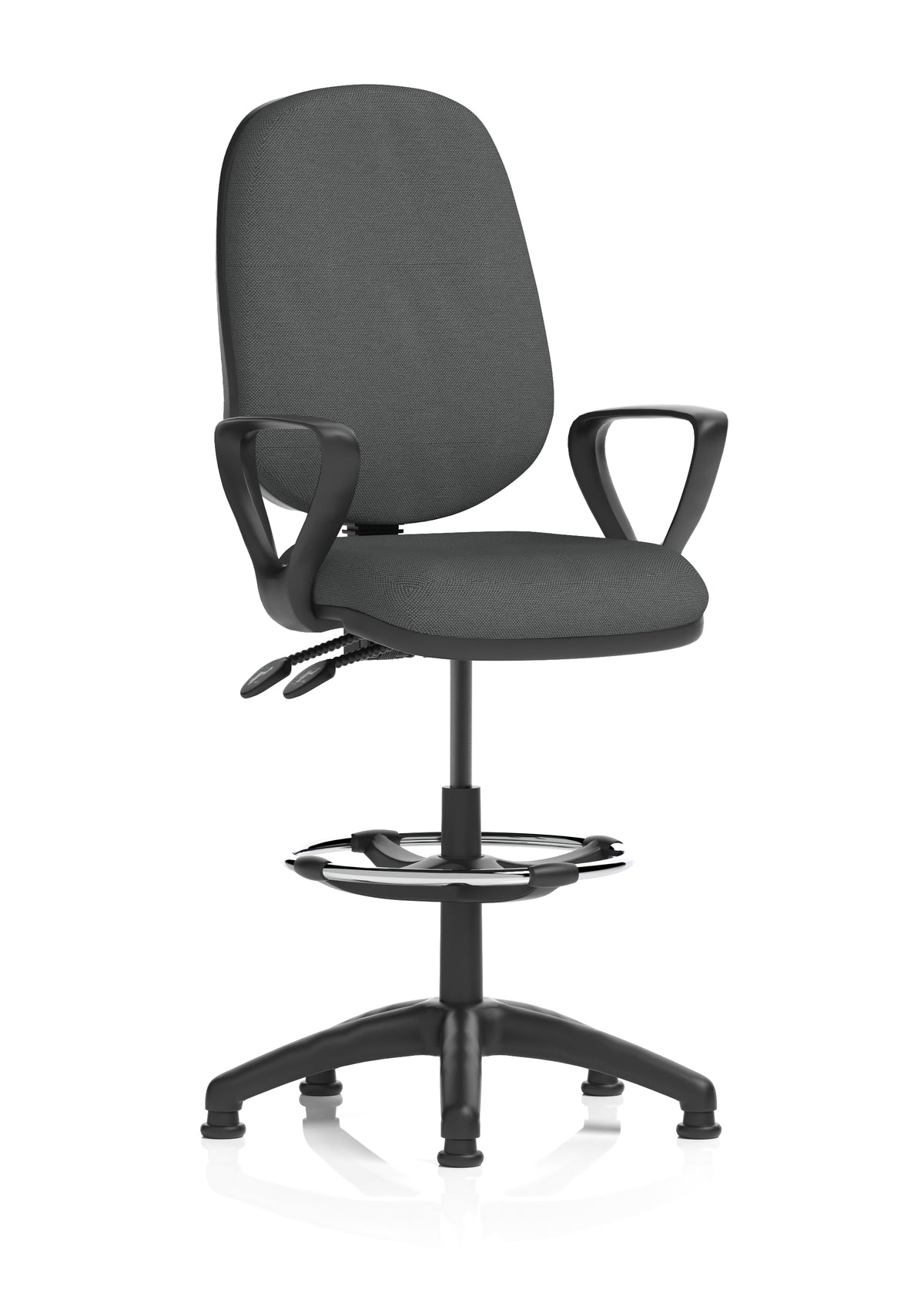 Sterling Medium Back Draughtsman Chair | Infinite Lock | Height Adjustable Back & Arms Bespoke Quest Mussel Matching Colour With Loop Arms - Industrious Decor