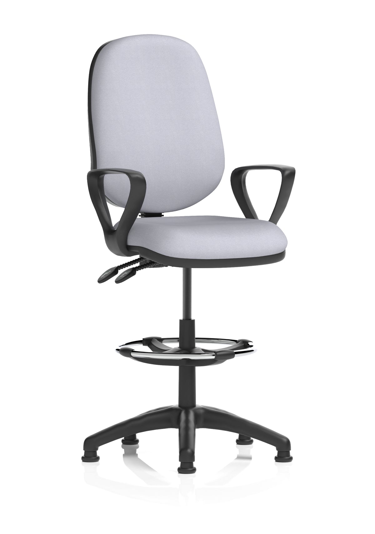 Sterling Medium Back Draughtsman Chair | Infinite Lock | Height Adjustable Back & Arms Bespoke Quest Shell Matching Colour With Loop Arms - Industrious Decor