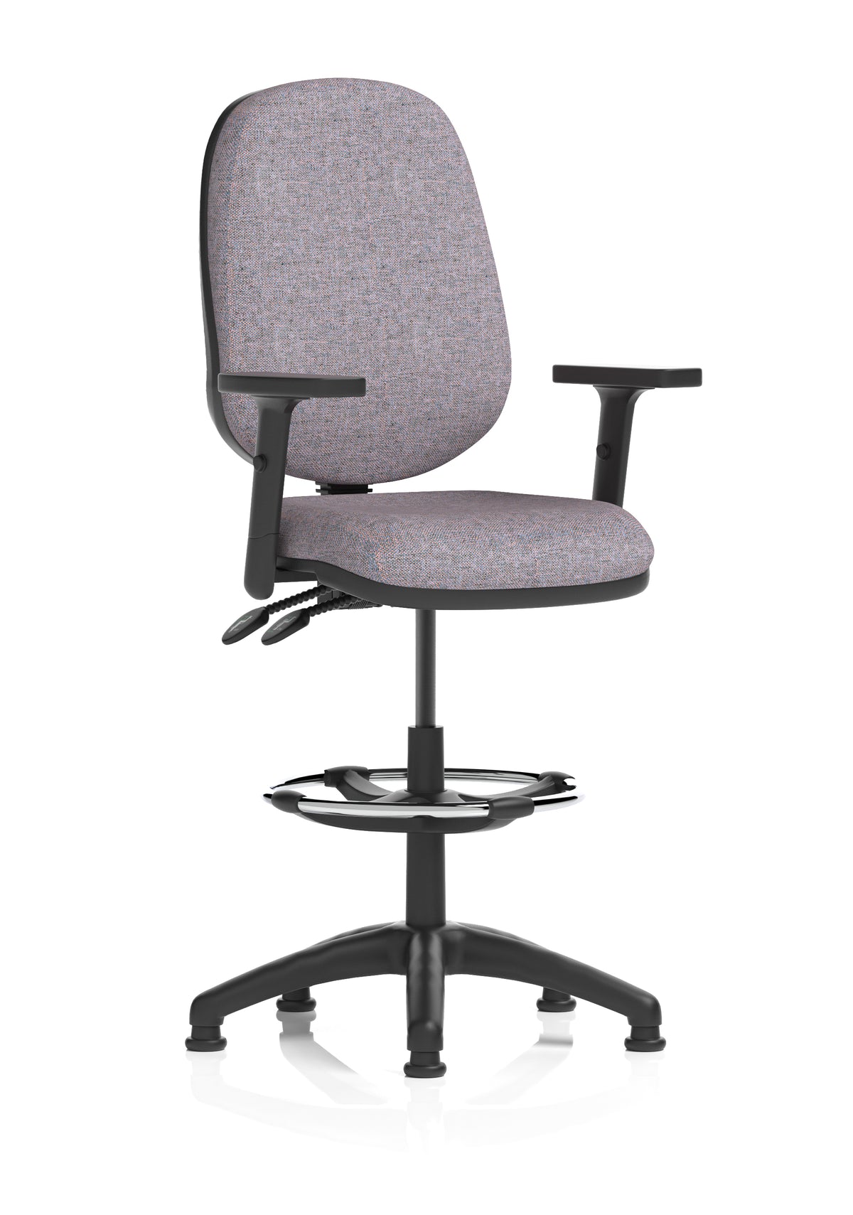 Sterling Medium Back Draughtsman Chair | Infinite Lock | Height Adjustable Back & Arms Bespoke Rivet Fuse Matching Colour With Height Adjustable Arms - Industrious Decor