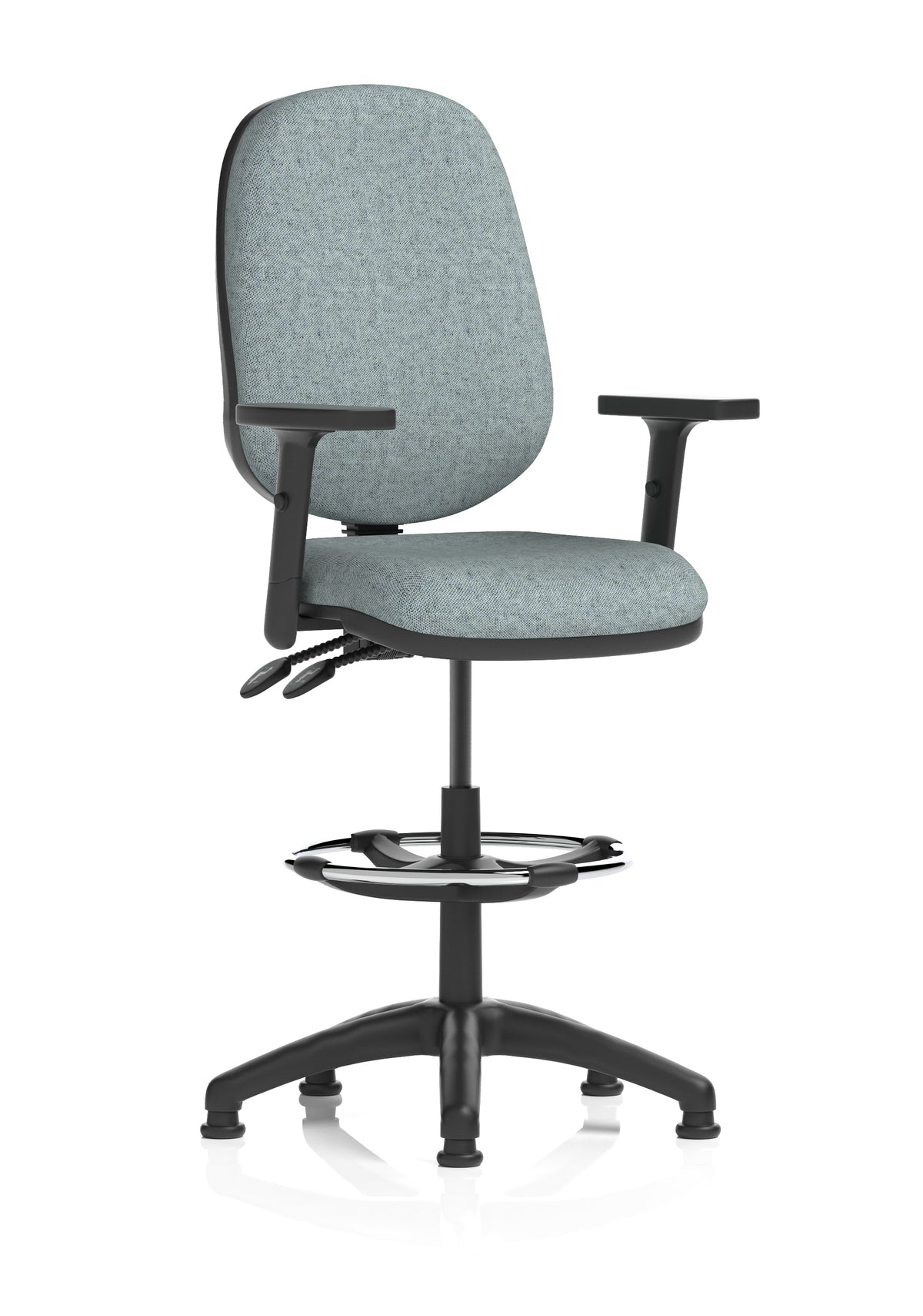 Sterling Medium Back Draughtsman Chair | Infinite Lock | Height Adjustable Back & Arms Bespoke Rivet Tensile Matching Colour With Height Adjustable Arms - Industrious Decor