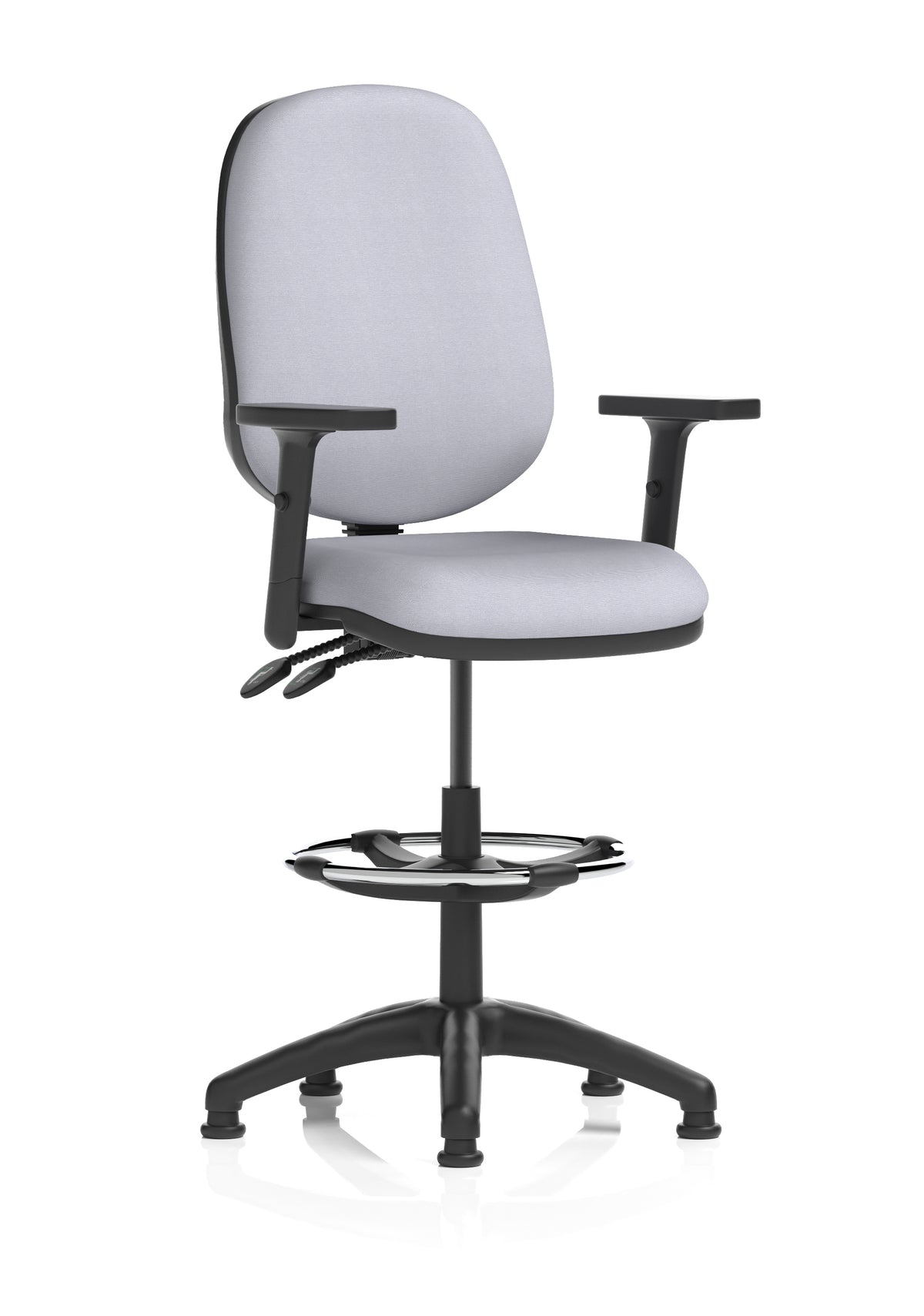 Sterling Medium Back Draughtsman Chair | Infinite Lock | Height Adjustable Back & Arms Bespoke Quest Shell Matching Colour With Height Adjustable Arms - Industrious Decor