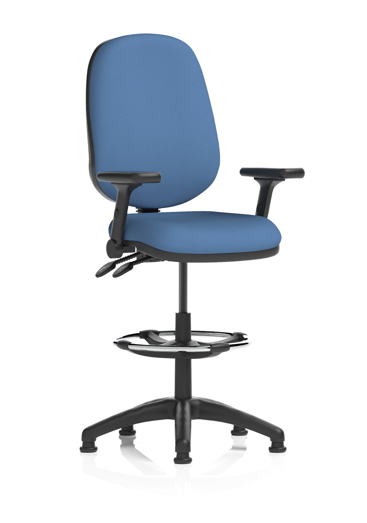 Sterling Medium Back Draughtsman Chair | Infinite Lock | Height Adjustable Back & Arms Bespoke Quest Limpet Matching Colour With Height Adjustable And Folding Arms - Industrious Decor