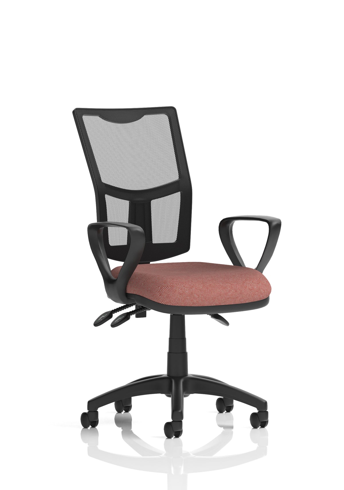 Windham Medium Back Mesh Task Chair | Gas Height | Independent Tilt | Height Adjustable Back Bespoke Rivet Forge With Loop Arms - Industrious Decor