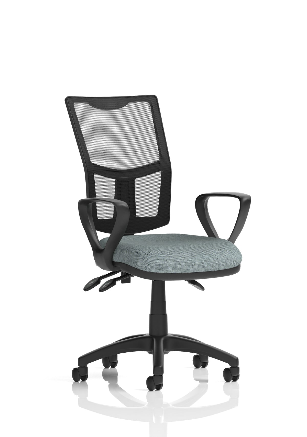 Windham Medium Back Mesh Task Chair | Gas Height | Independent Tilt | Height Adjustable Back Bespoke Rivet Tensile With Loop Arms - Industrious Decor