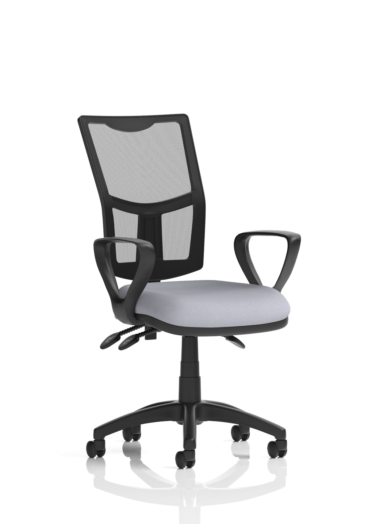Windham Medium Back Mesh Task Chair | Gas Height | Independent Tilt | Height Adjustable Back Bespoke Quest Shell With Loop Arms - Industrious Decor