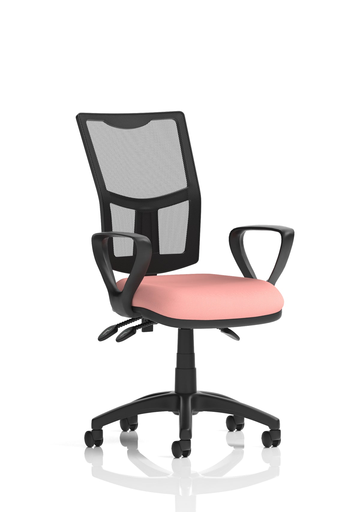 Windham Medium Back Mesh Task Chair | Gas Height | Independent Tilt | Height Adjustable Back Bespoke Quest Shrimp With Loop Arms - Industrious Decor